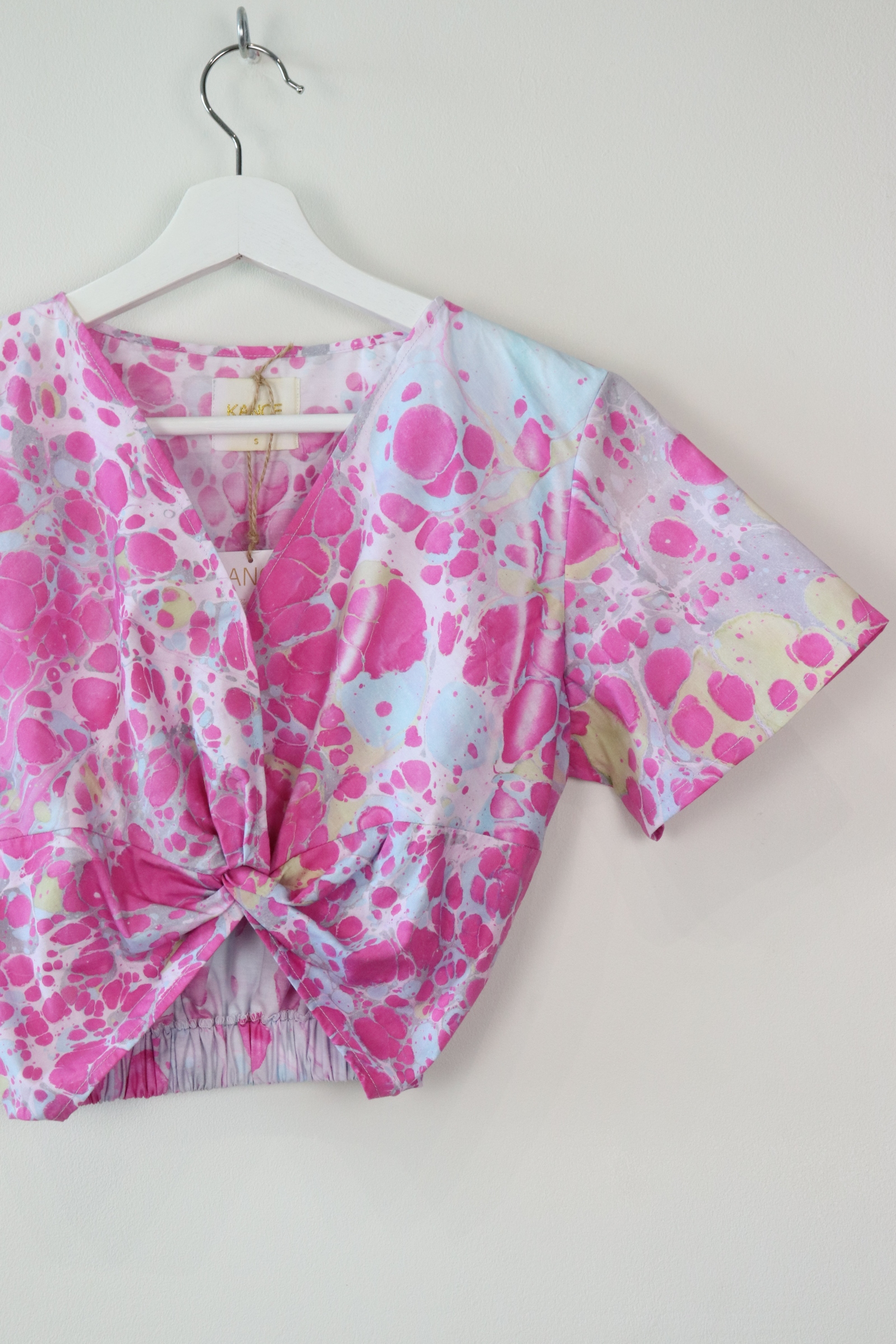 Hand Marbled Twisted Top - Bubblegum