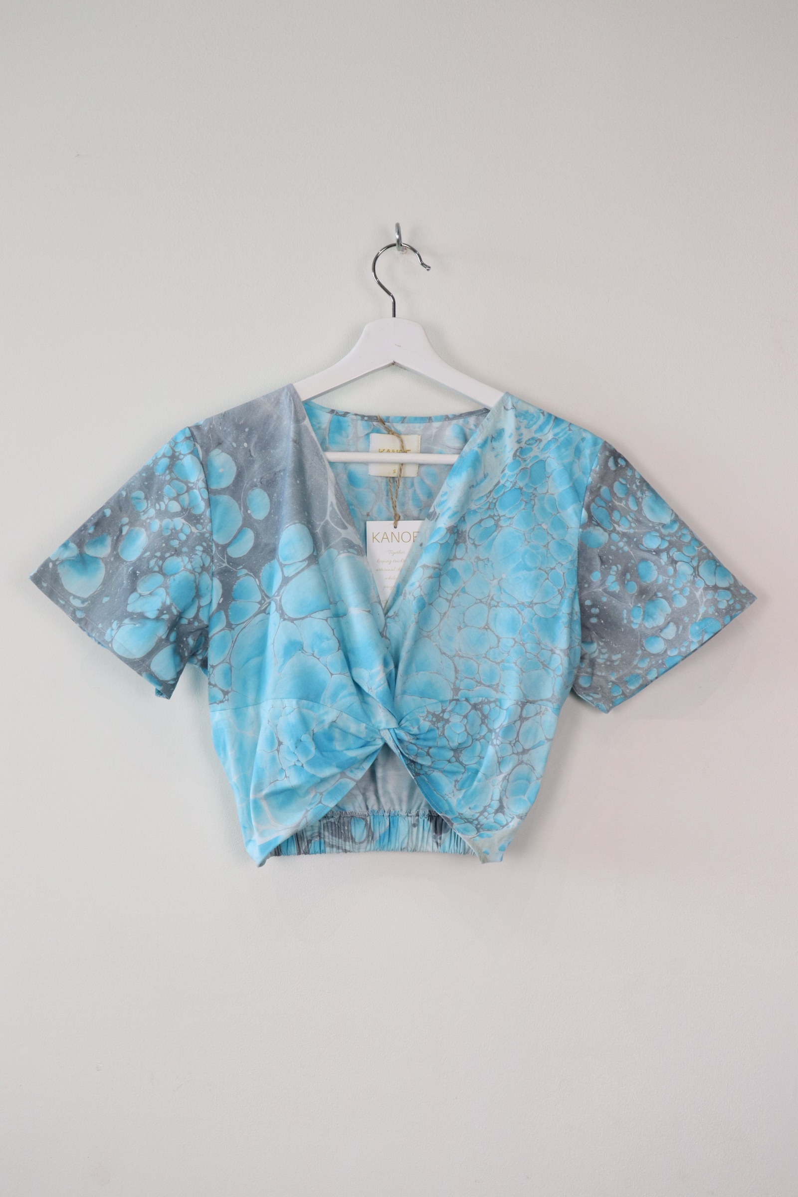Hand Marbled Twisted Top - Cloud Nine