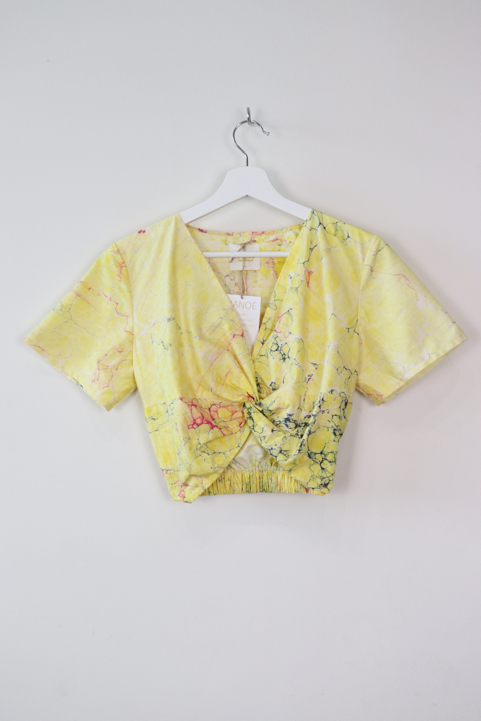 Hand Marbled Twisted Top - Lemon Fizzy