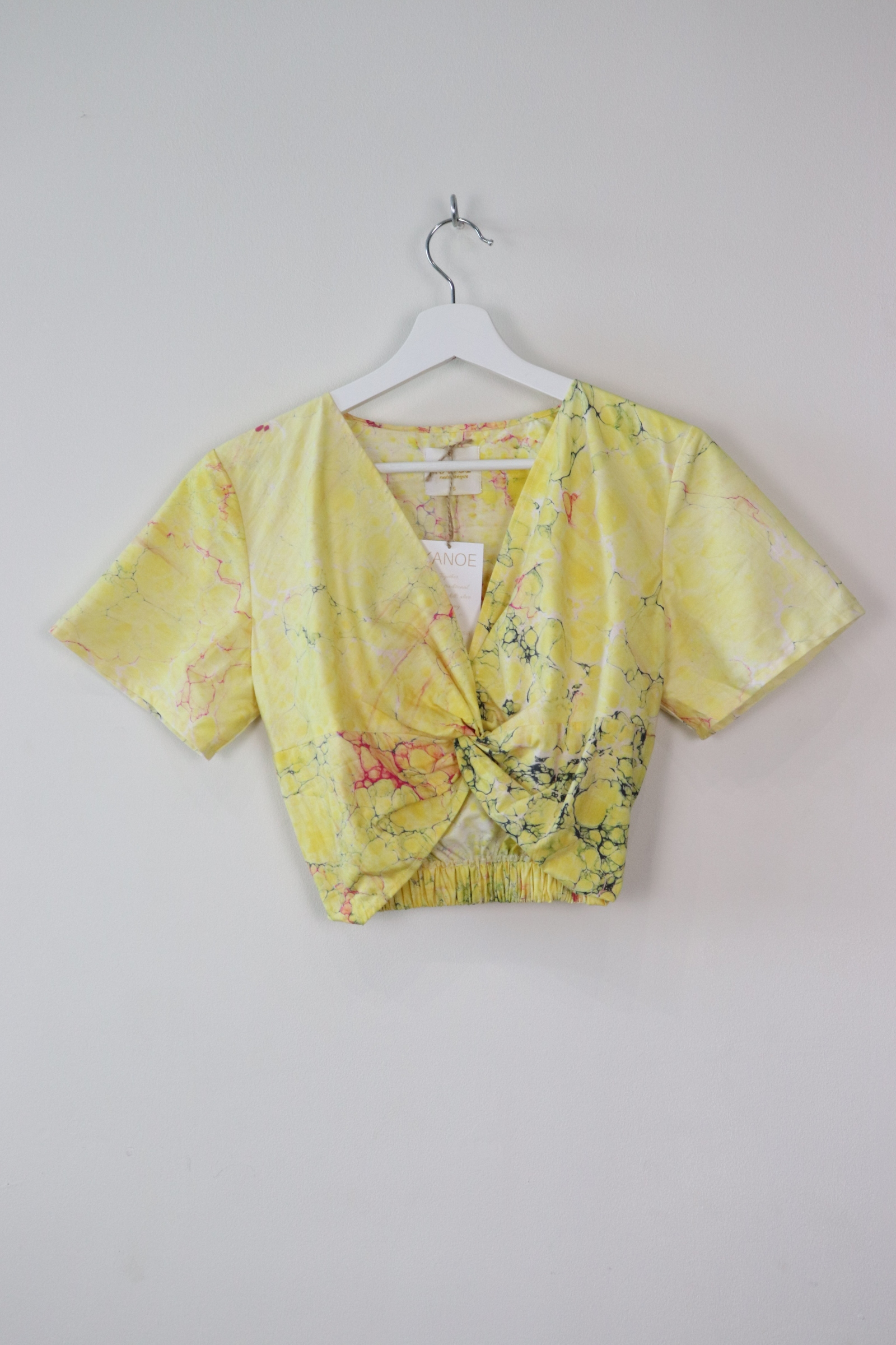 Hand Marbled Twisted Top - Lemon Fizzy