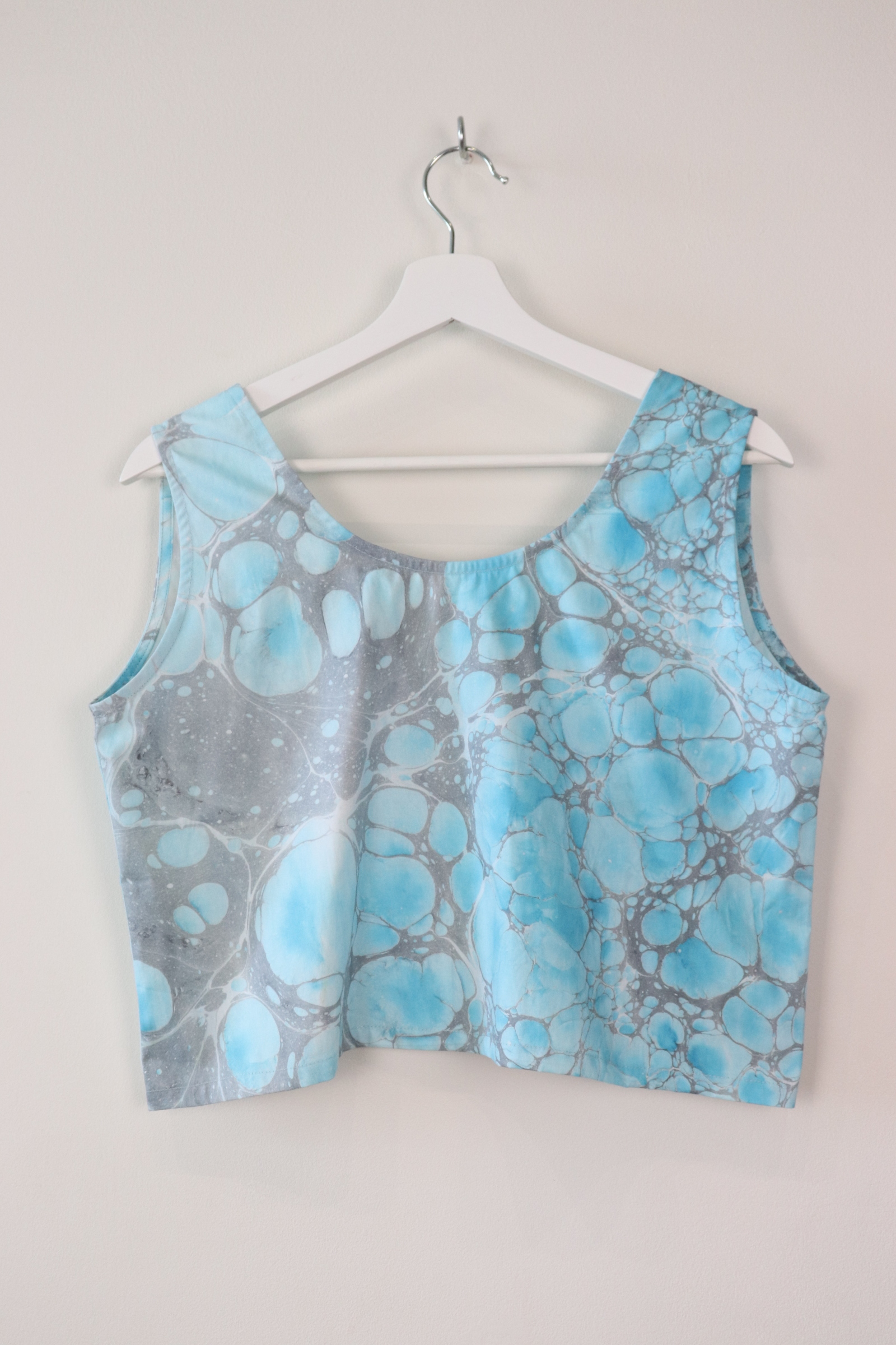 Hand Marbled Tank Top - Baby Blue