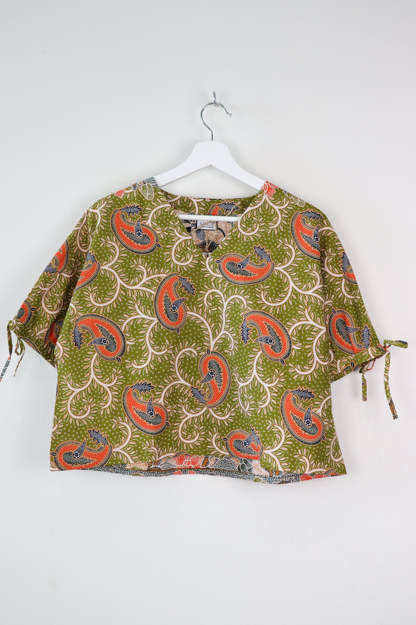 AveryDae Batik Top - Lime Paisley