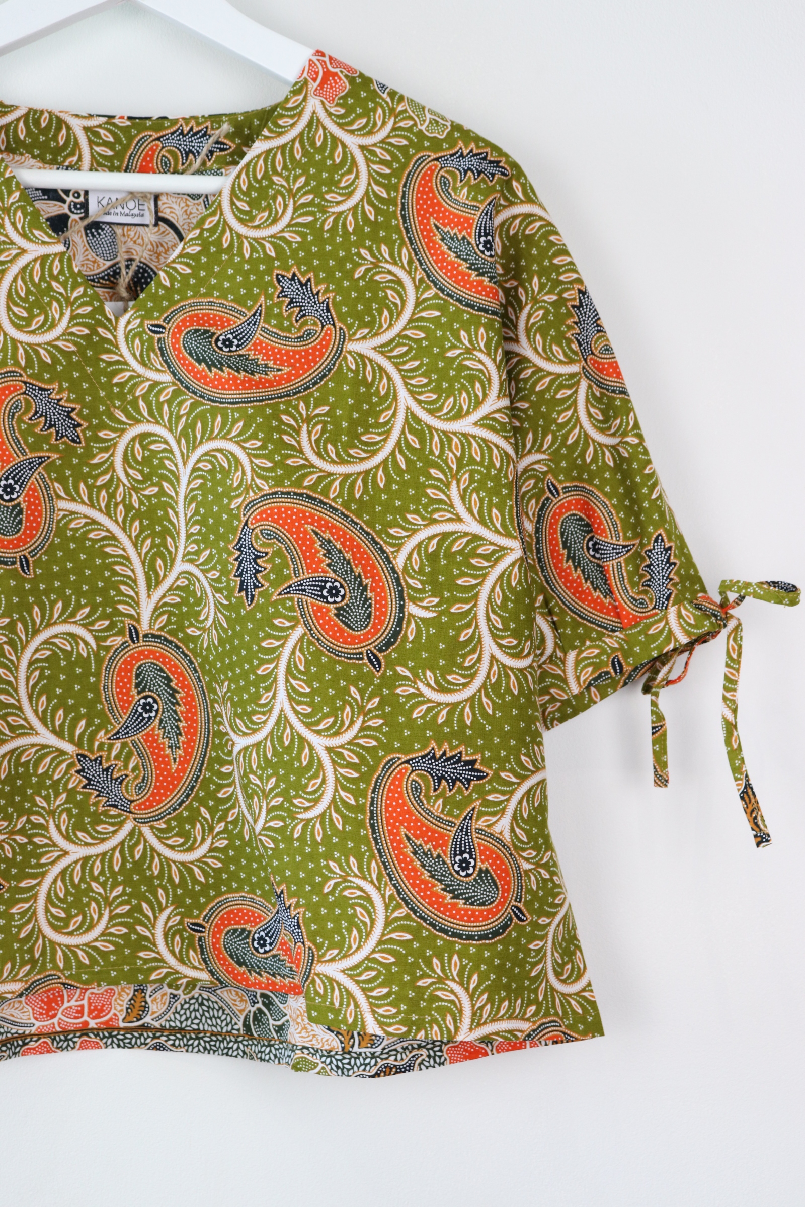 AveryDae Batik Top - Lime Paisley