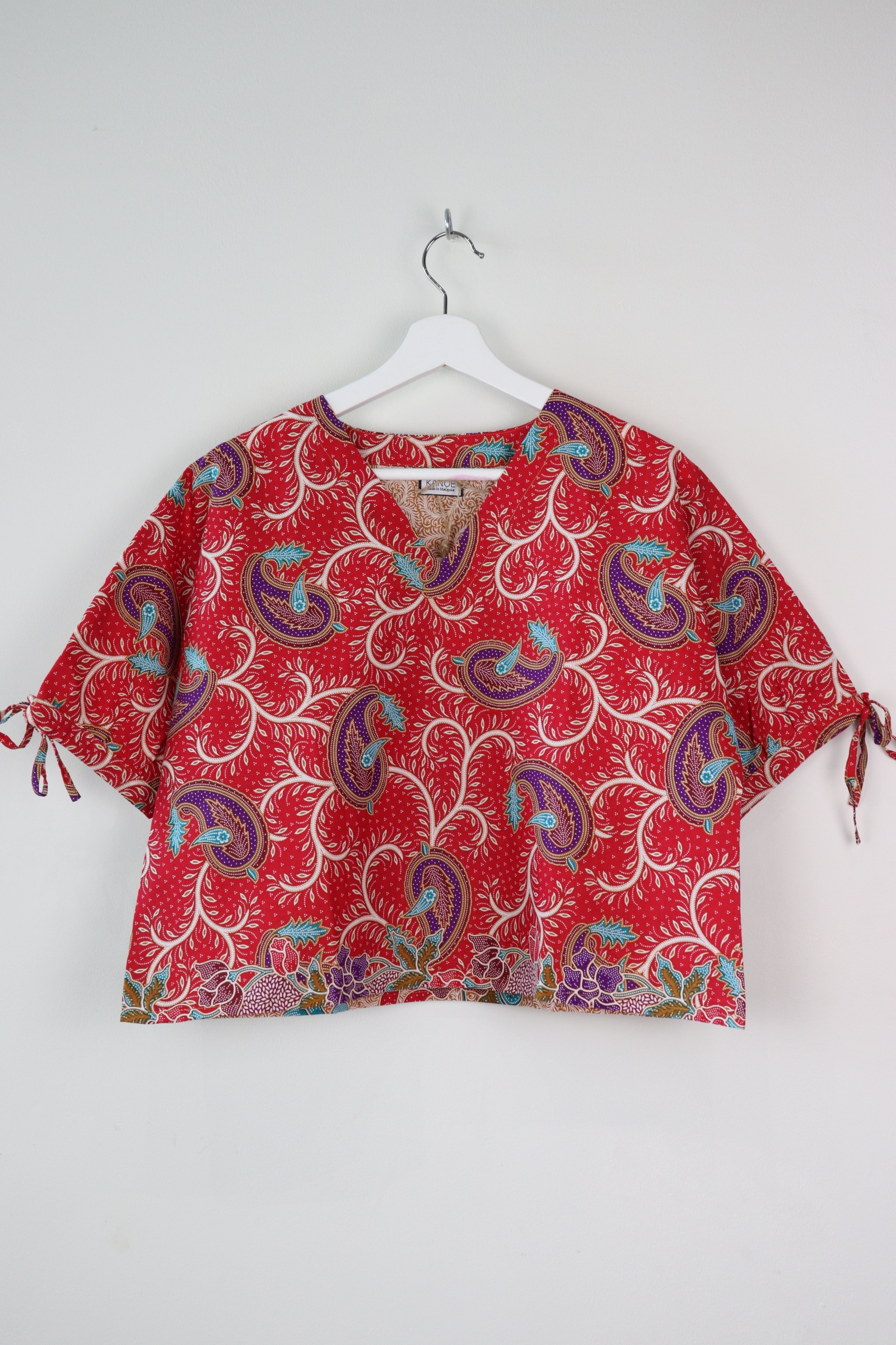 AveryDae Batik Top - Red Paisley