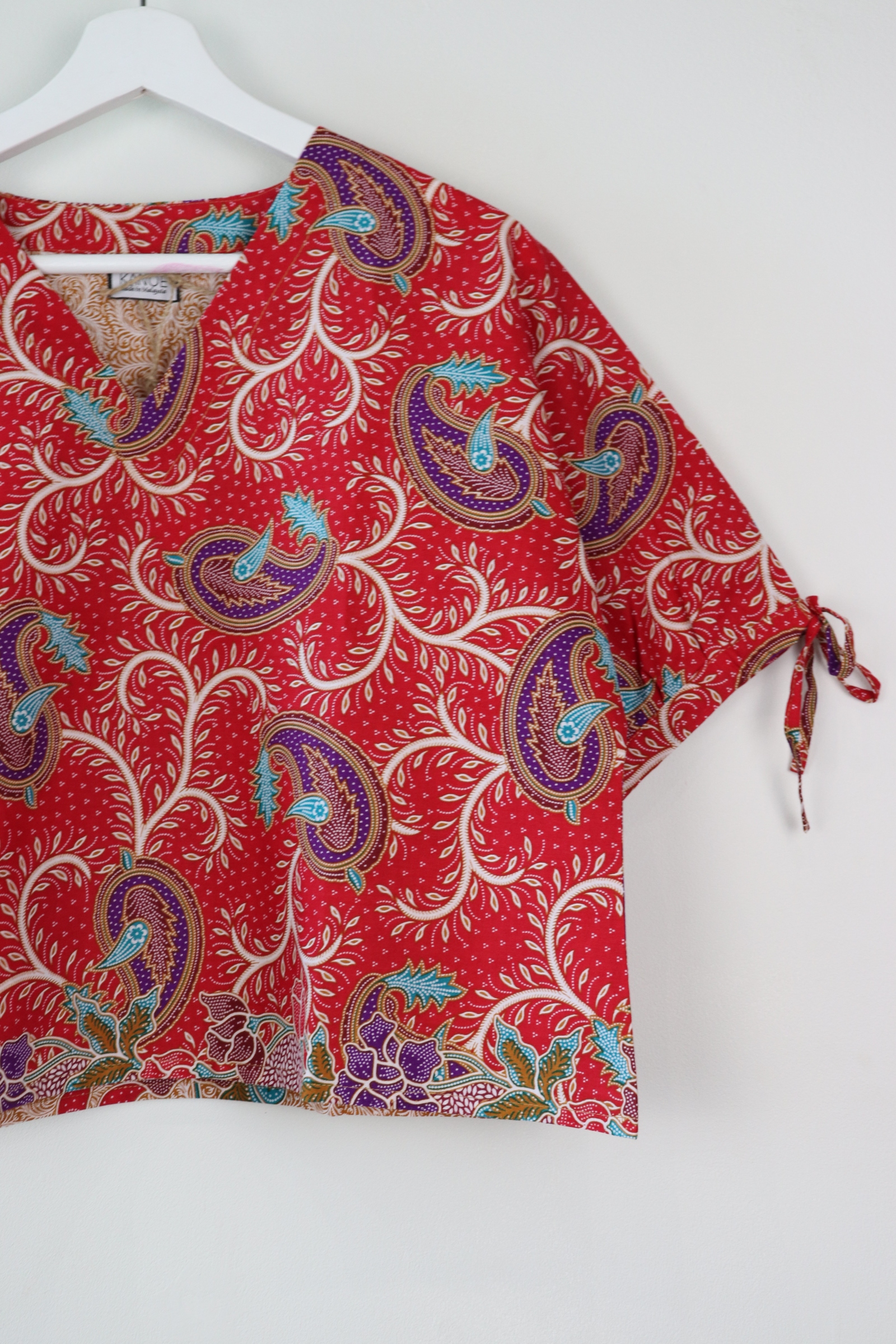 AveryDae Batik Top - Red Paisley