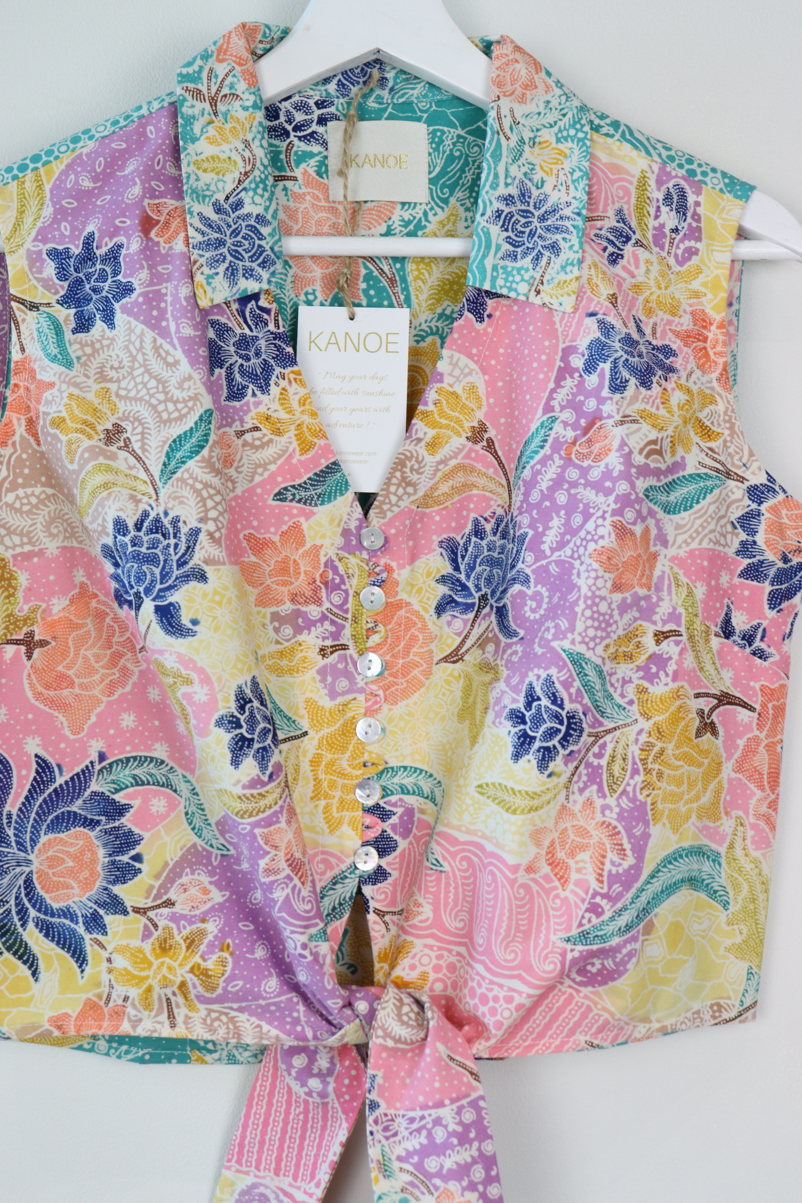 Candy Sleeveless Vintage Top - Gretel ( Handstamped Batik )