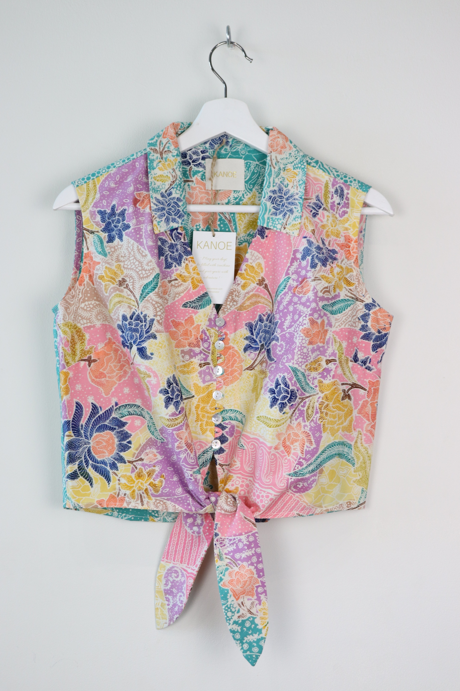 Candy Sleeveless Vintage Top - Gretel ( Handstamped Batik )