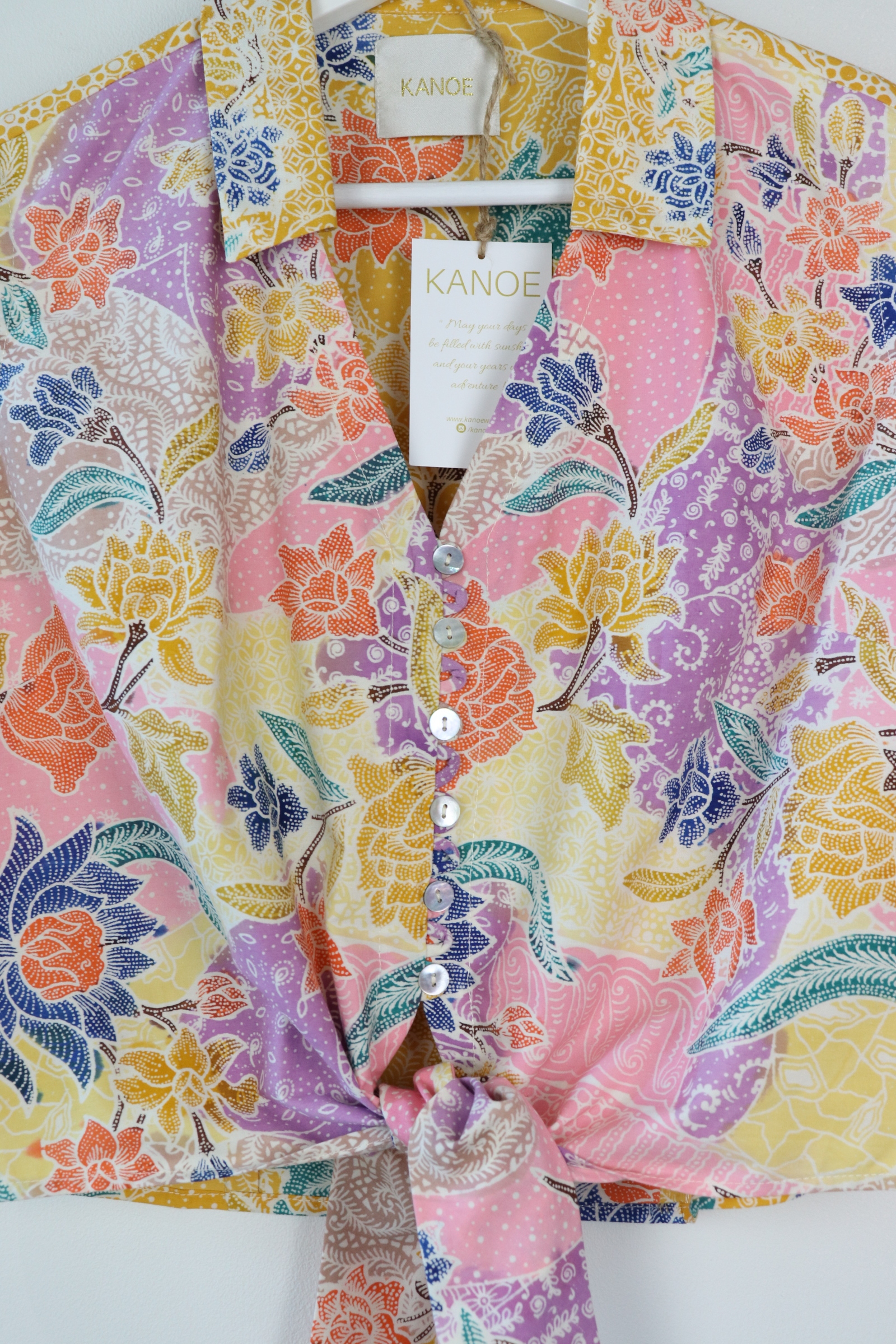 Candy Sleeveless Vintage Top - Sunshine ( Handstamped Batik )