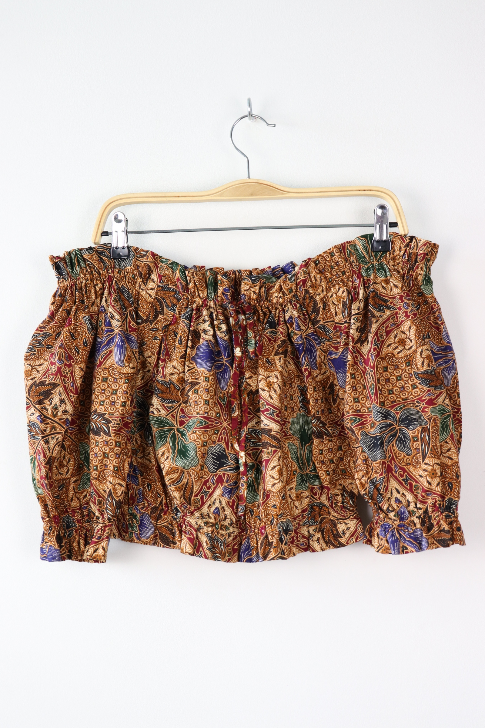 Off-Shoulder Batik Blouse - Bay
