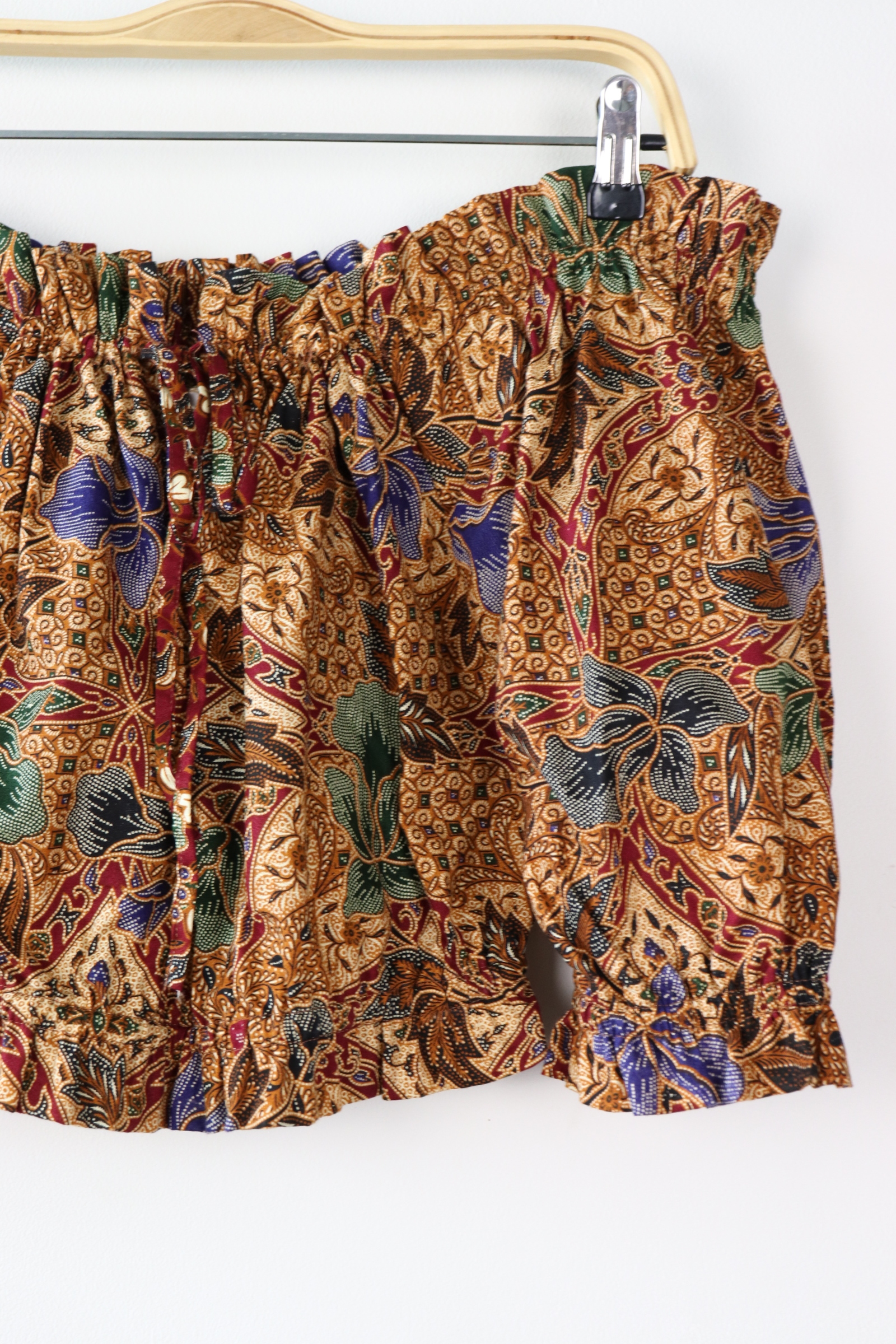 Off-Shoulder Batik Blouse - Bay