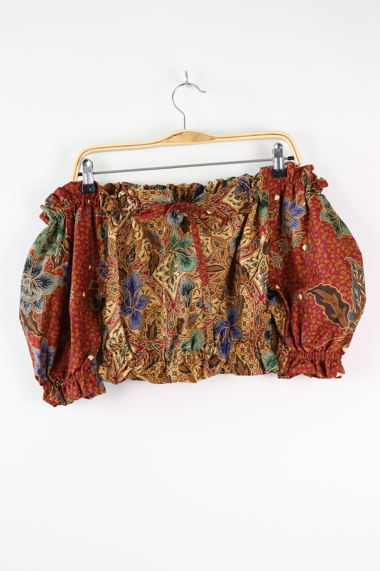 Off-Shoulder Batik Blouse - Light