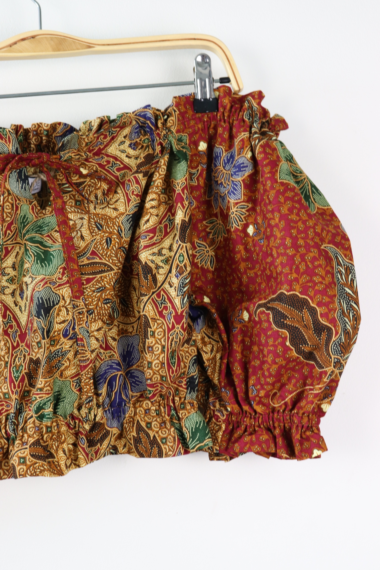 Off-Shoulder Batik Blouse - Light