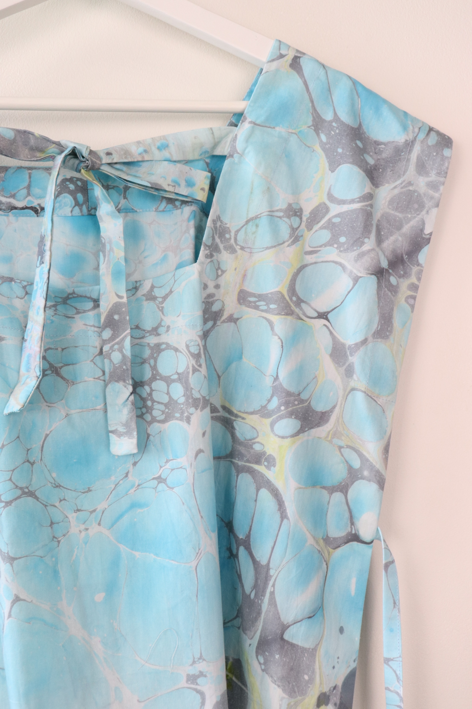 BrunchDate Boxy Batik Top - SkyCrush ( Hand Marbled )