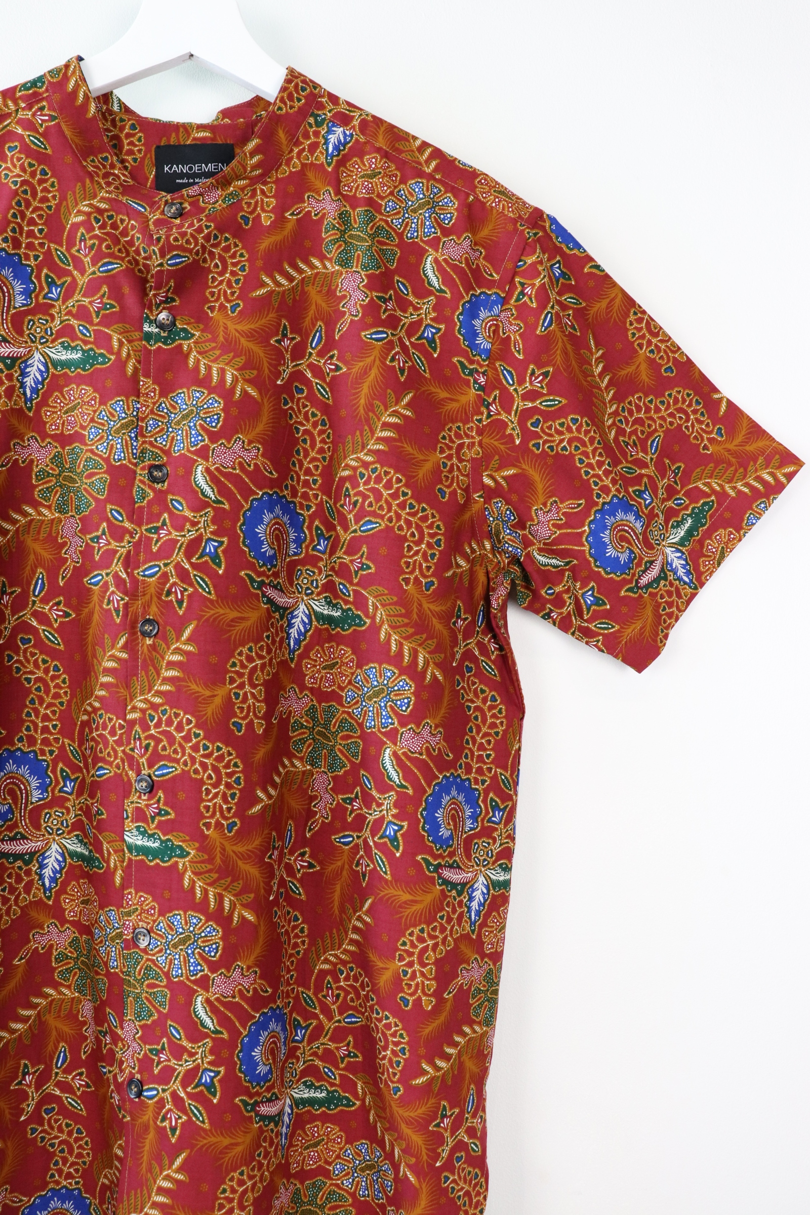 KANOEMEN Stand Collar Batik Shirt - Terry (XL)