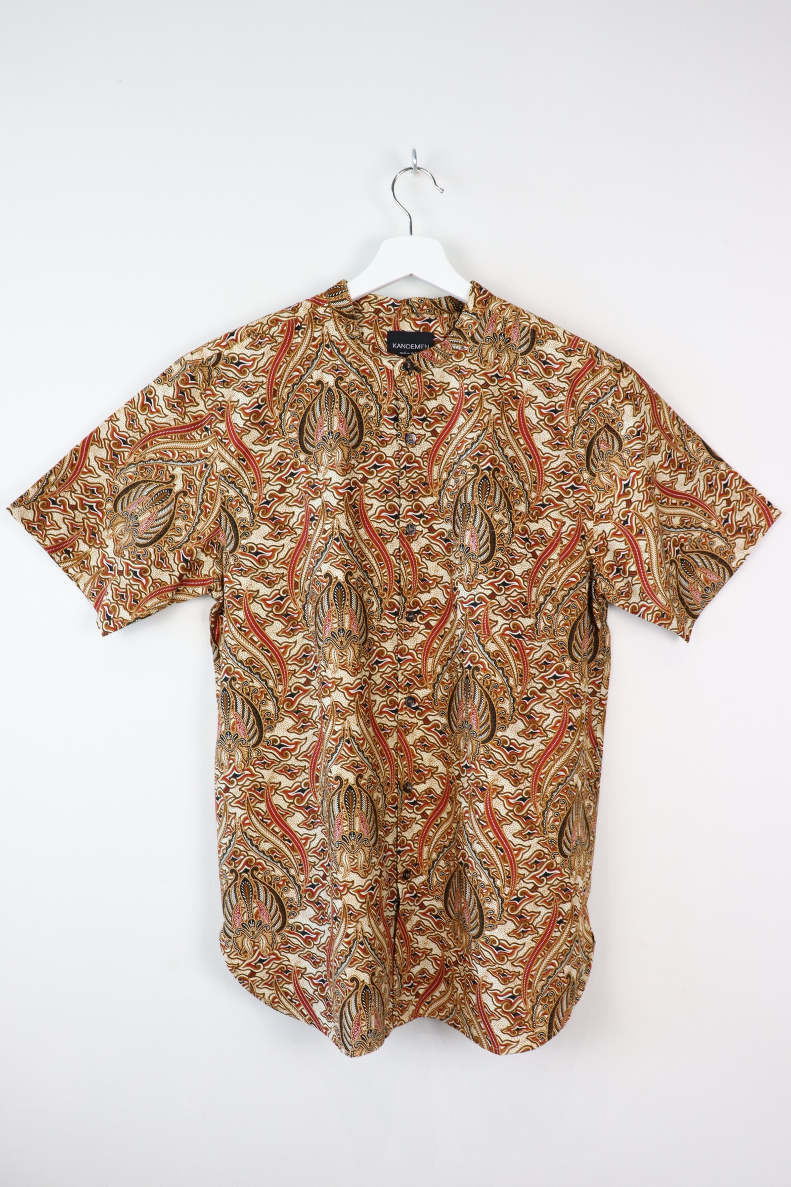 KANOEMEN Stand Collar Batik Shirt - Asahi (XL)