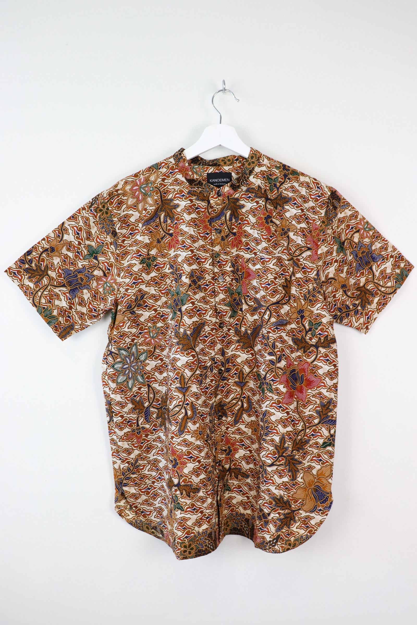 KANOEMEN Stand Collar Batik Shirt - Purple Tail (Blue) 