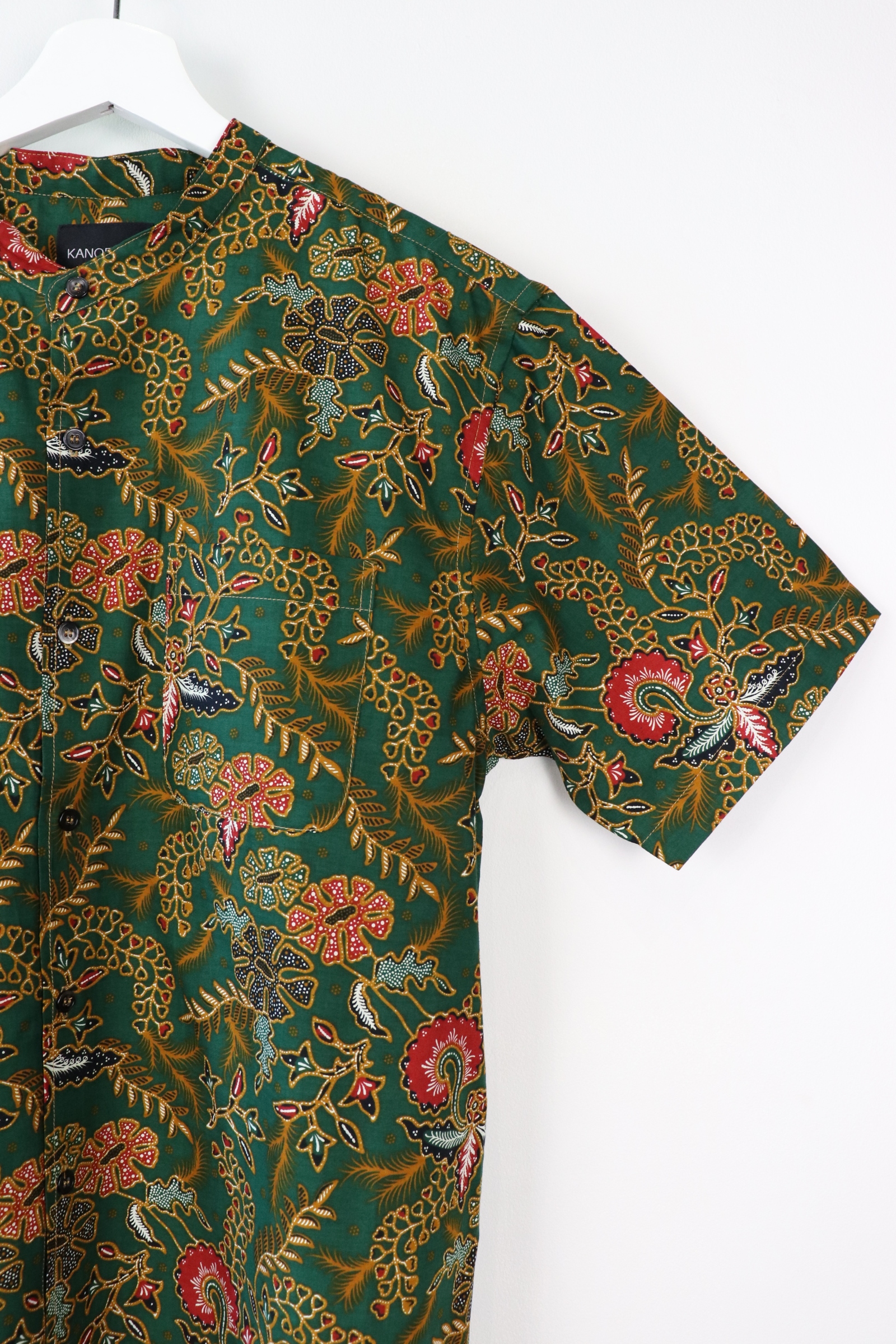 KANOEMEN Stand Collar Batik Shirt - Tignanello (XL)