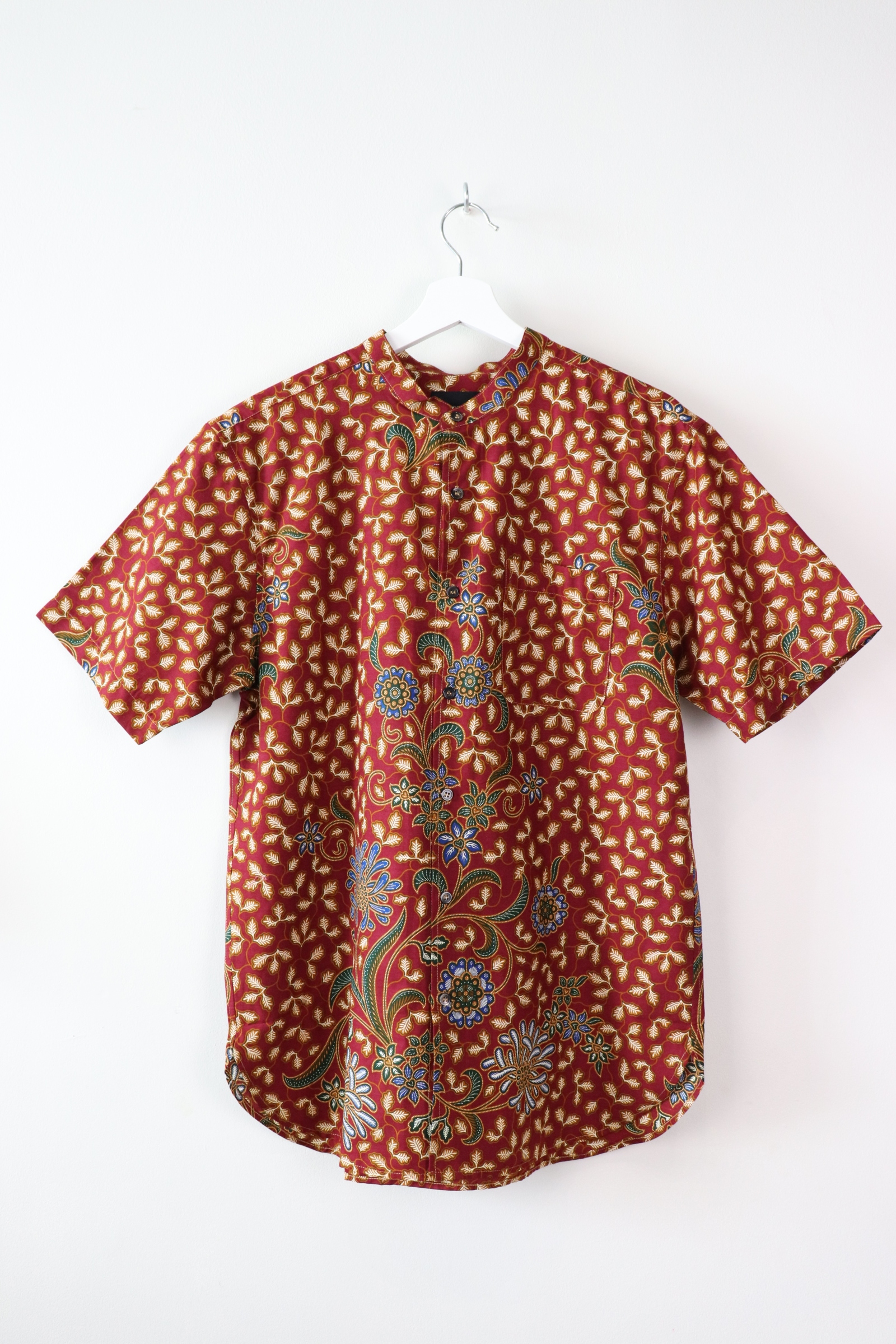 KANOEMEN Stand Collar Batik Shirt - Solaia (L)