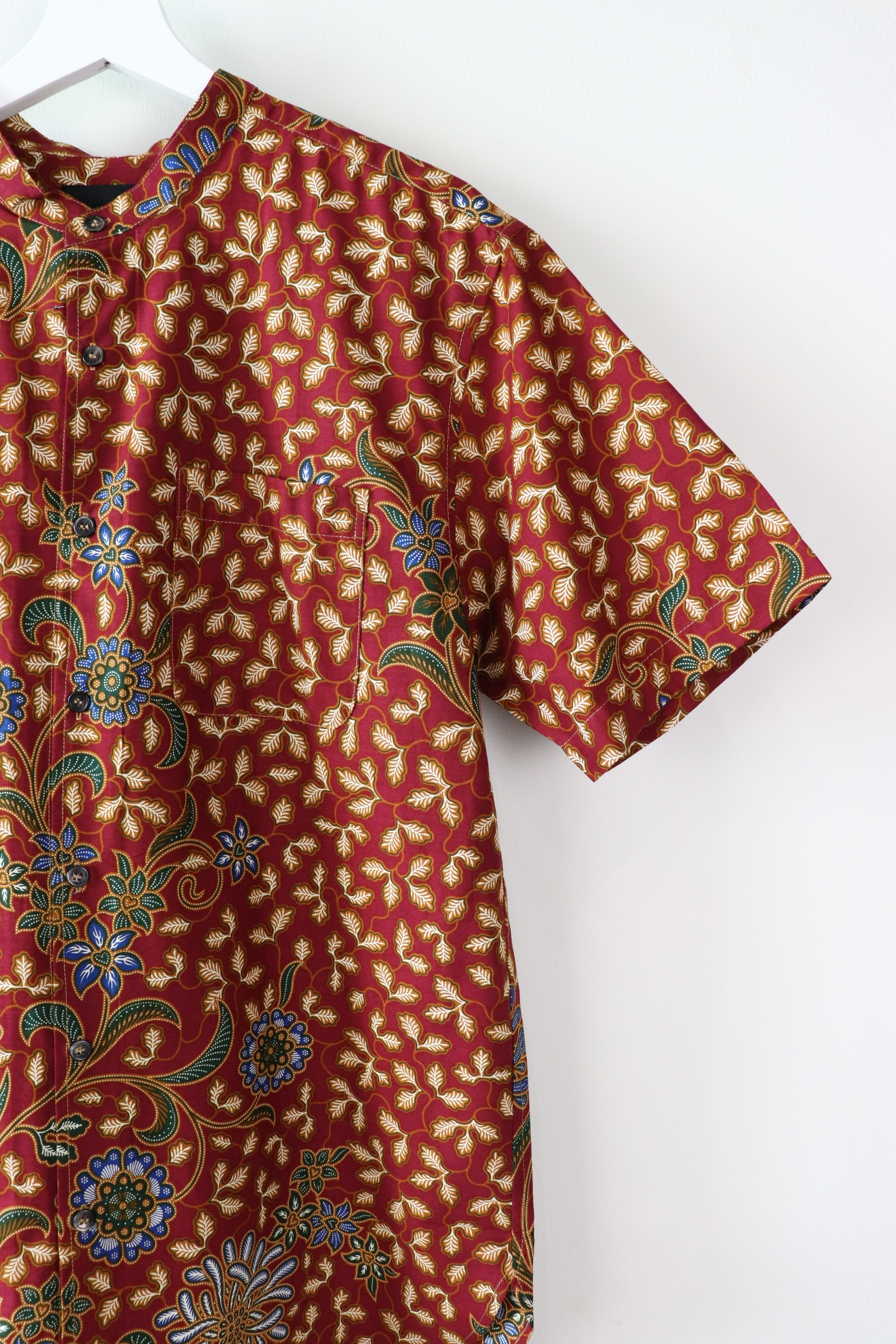 KANOEMEN Stand Collar Batik Shirt - Solaia (L)