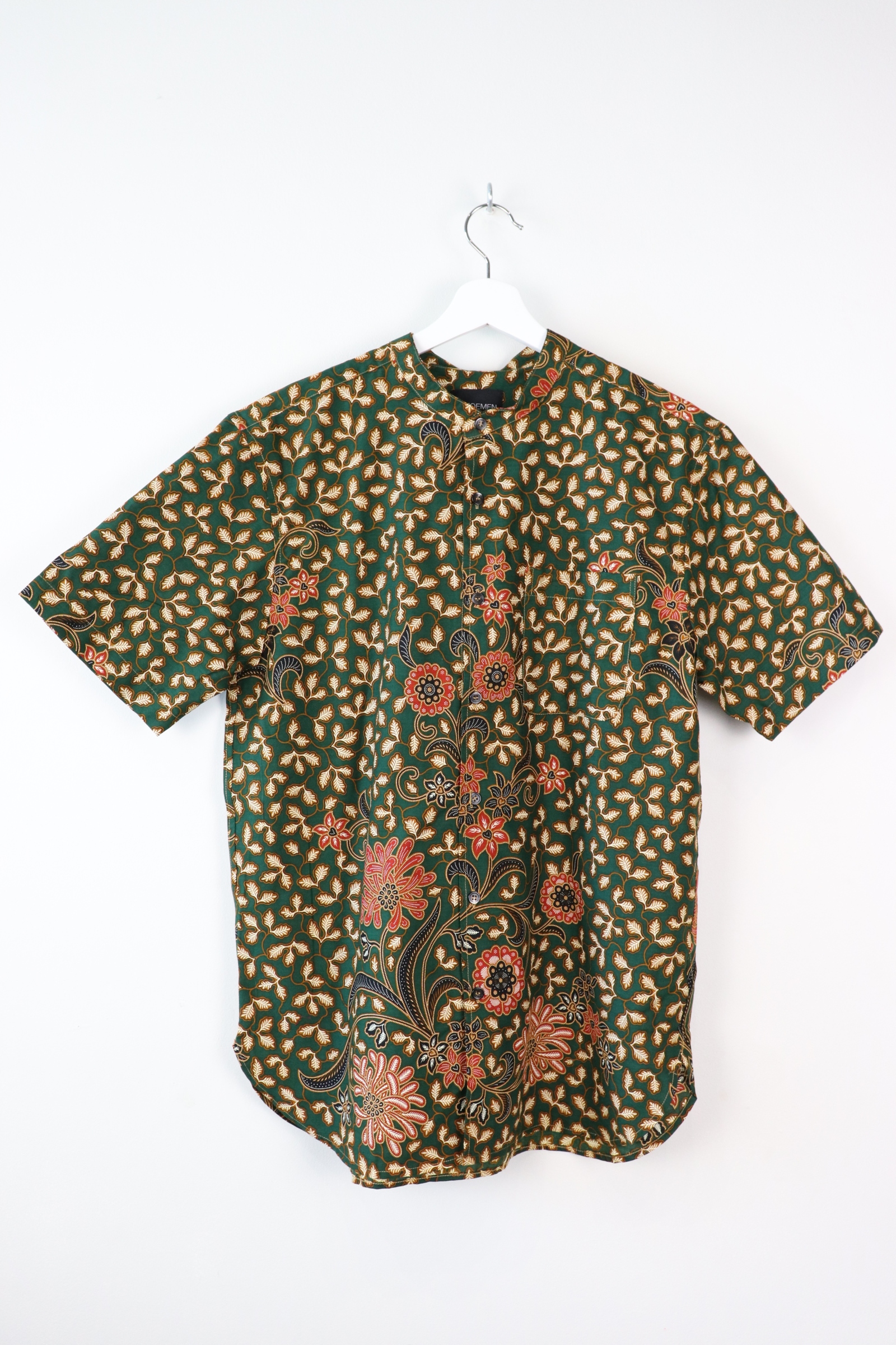 KANOEMEN Stand Collar Batik Shirt - Soju (L)