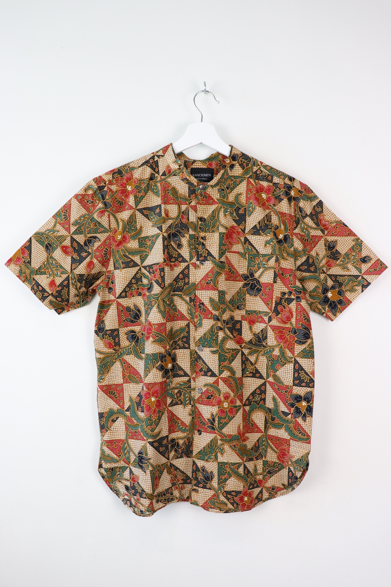 KANOEMEN Stand Collar Batik Shirt - Malibu (L)