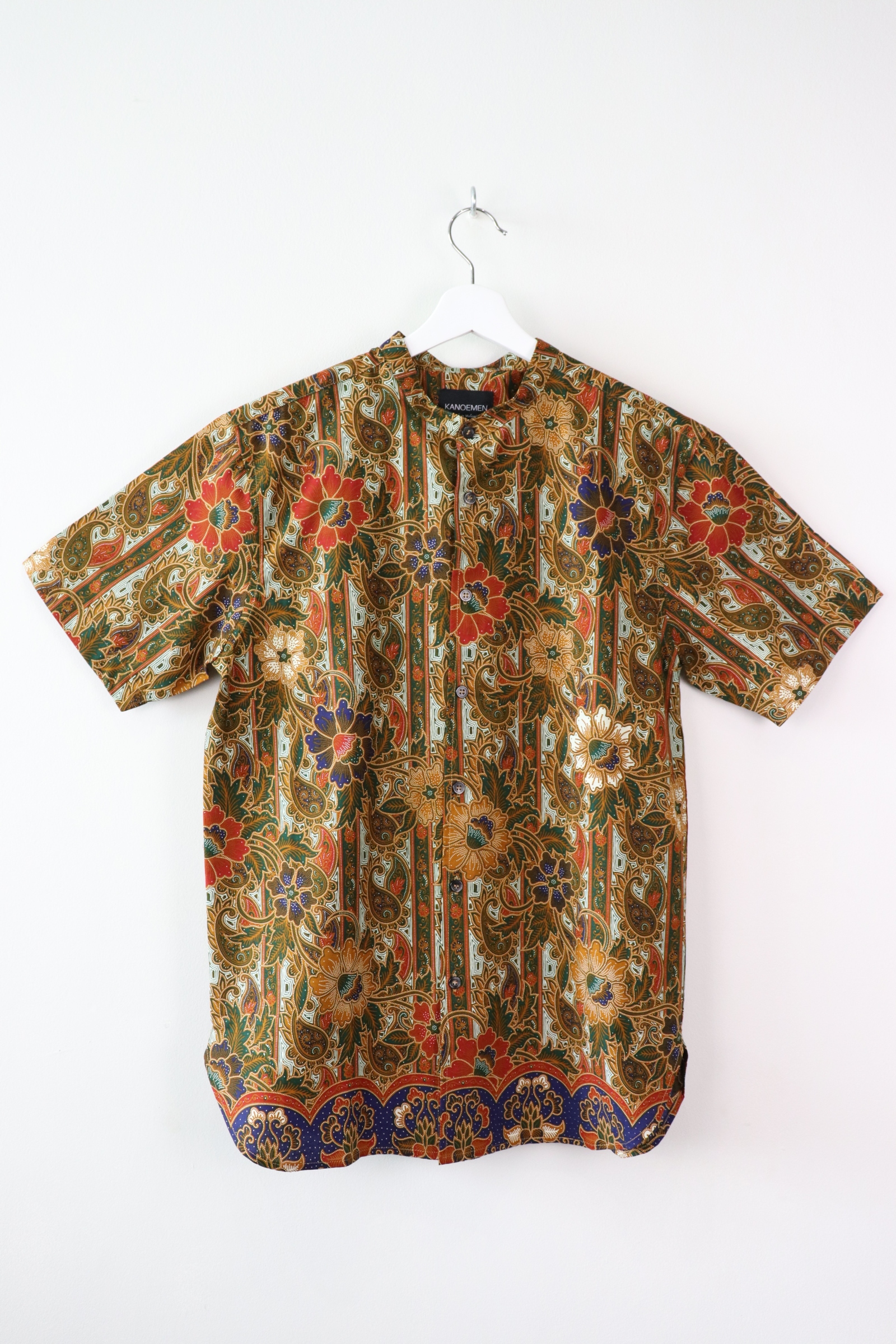 KANOEMEN Stand Collar Batik Shirt - Martin (Blue) (M)