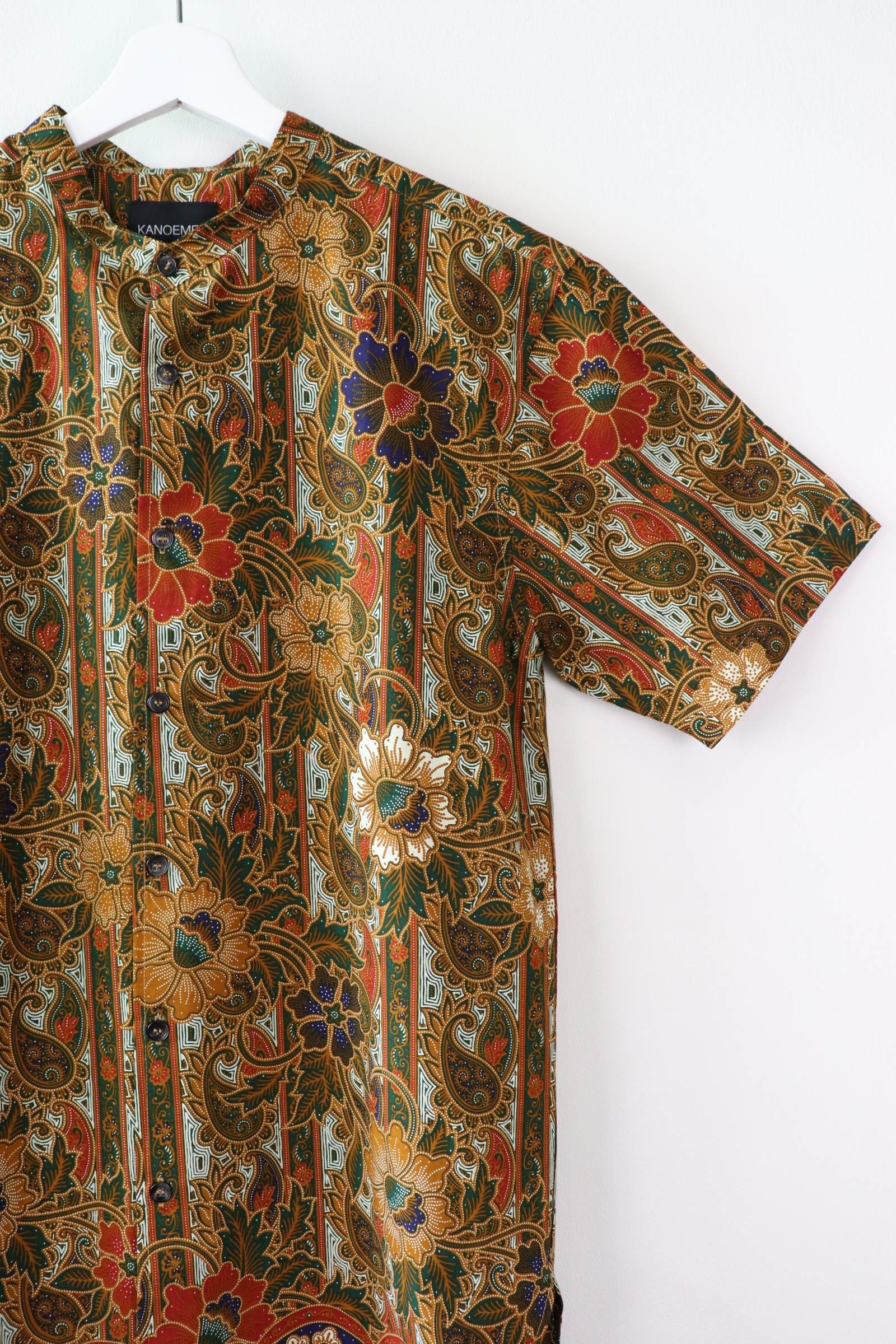 KANOEMEN Stand Collar Batik Shirt - Martin (Blue) (M)
