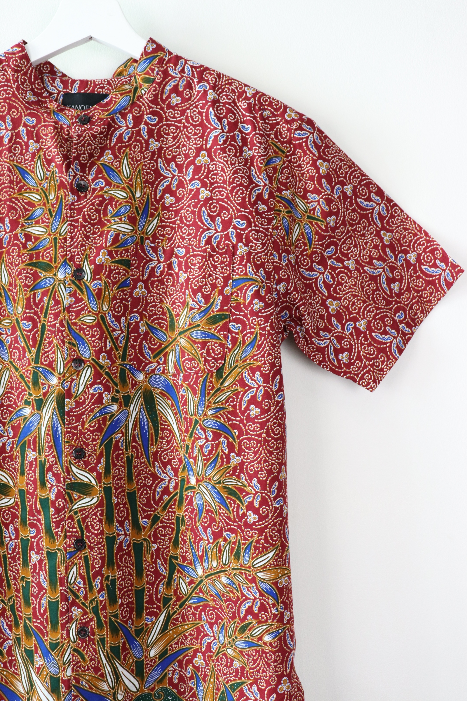 KANOEMEN Stand Collar Batik Shirt - Regal (M)