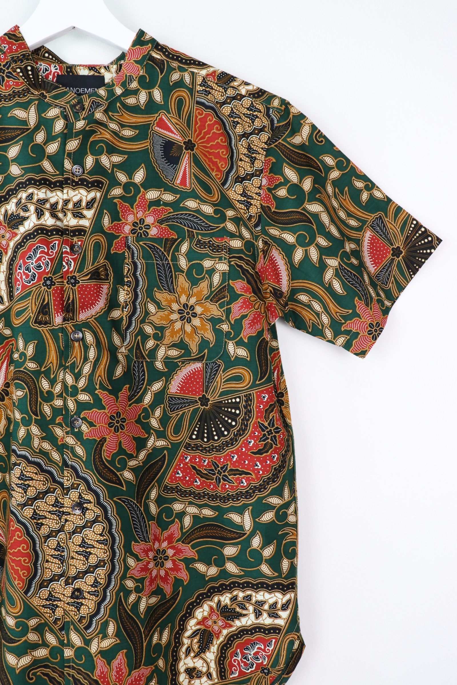 KANOEMEN Stand Collar Batik Shirt - Vermouth (S)