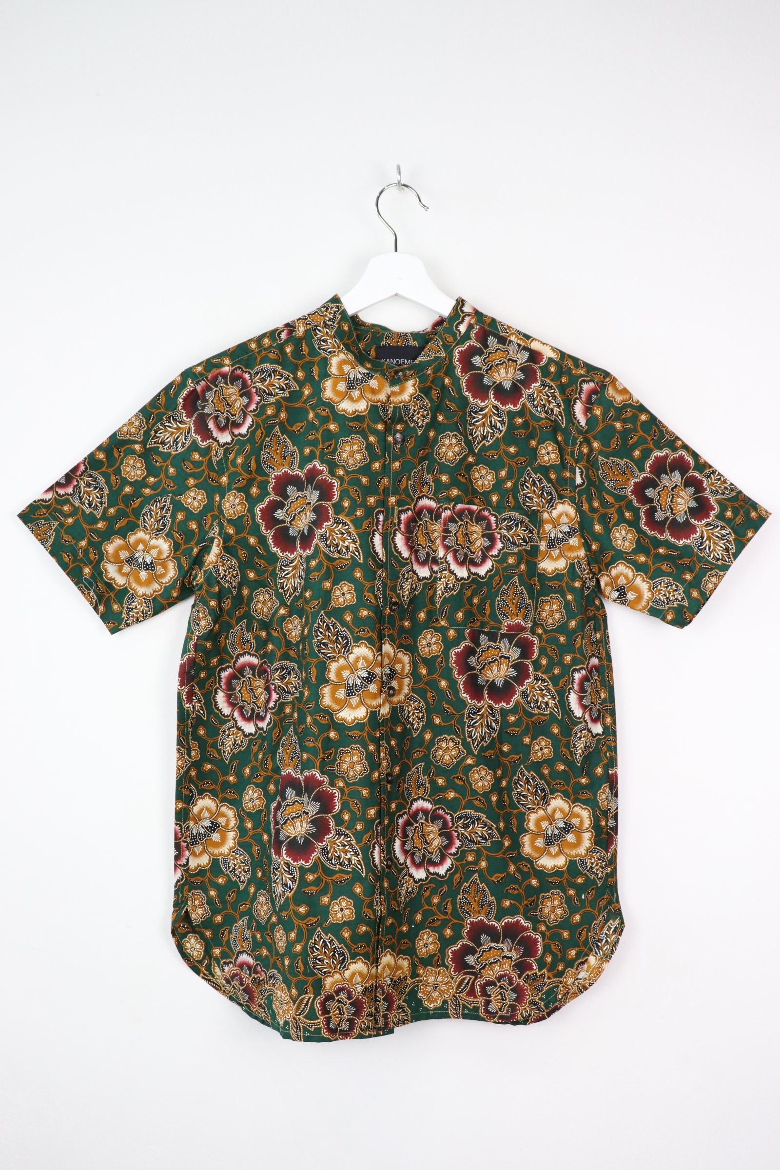 KANOEMEN Stand Collar Batik Shirt - Vodka (S)