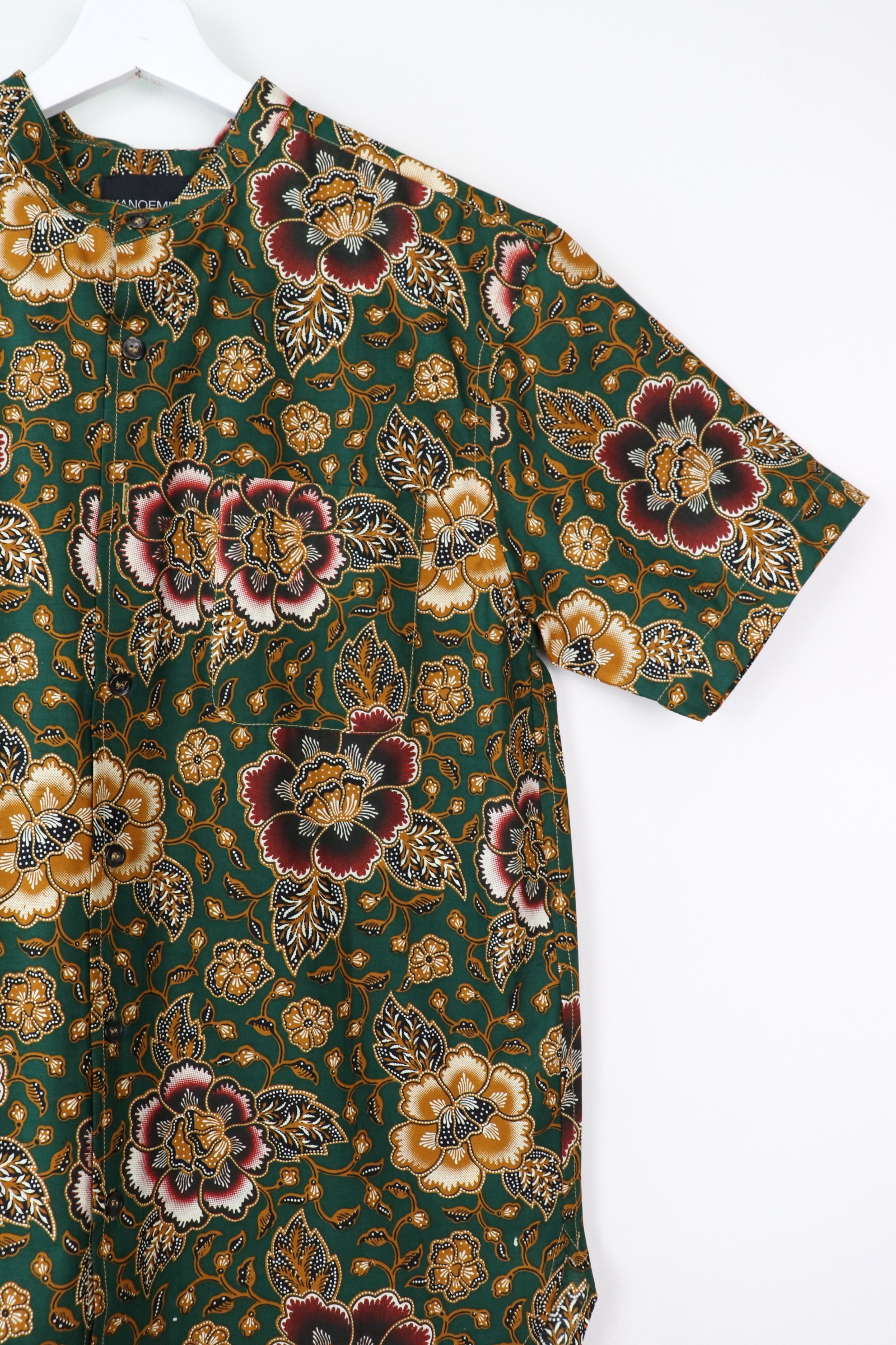 KANOEMEN Stand Collar Batik Shirt - Vodka (S)