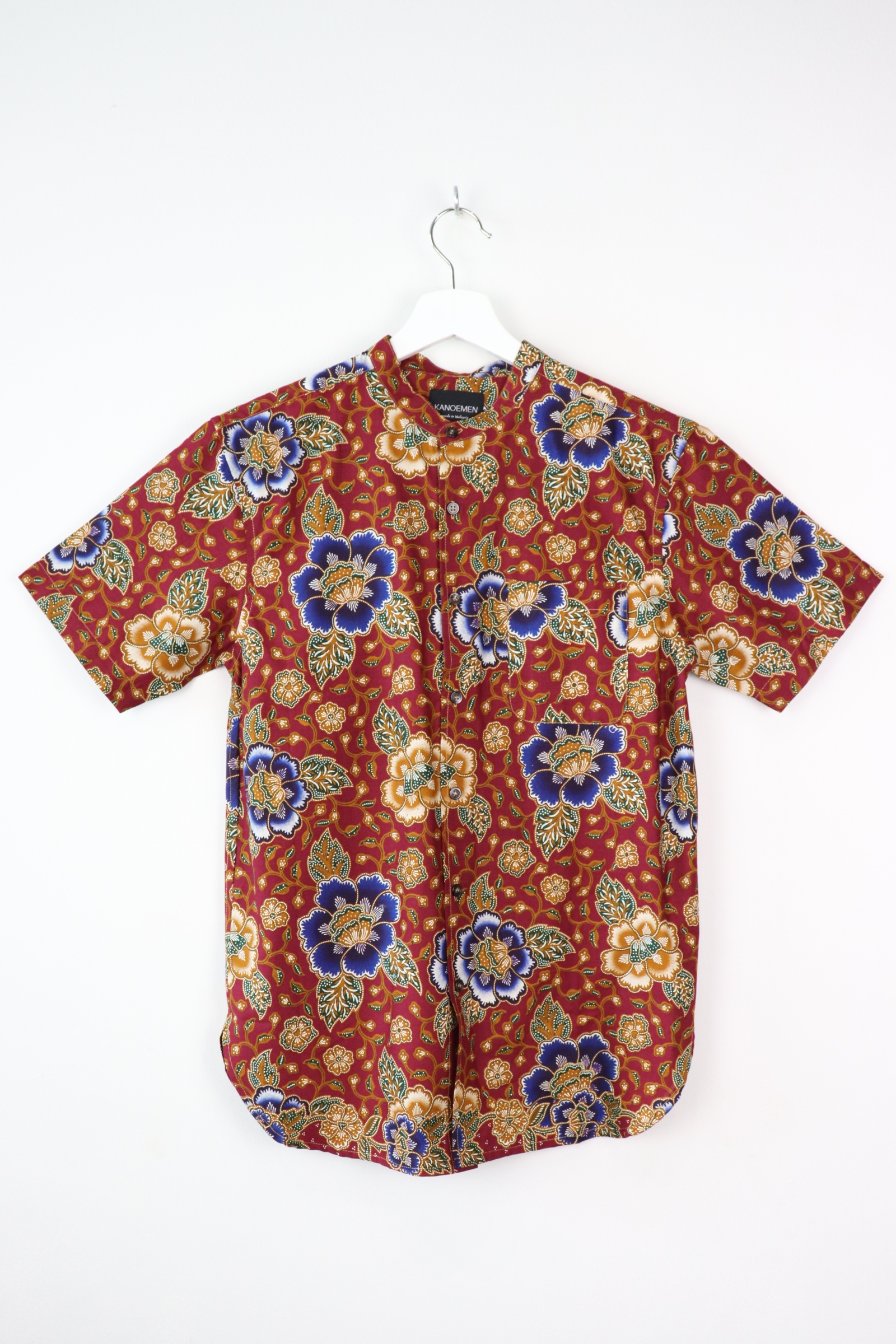 KANOEMEN Stand Collar Batik Shirt - Brandy (S)