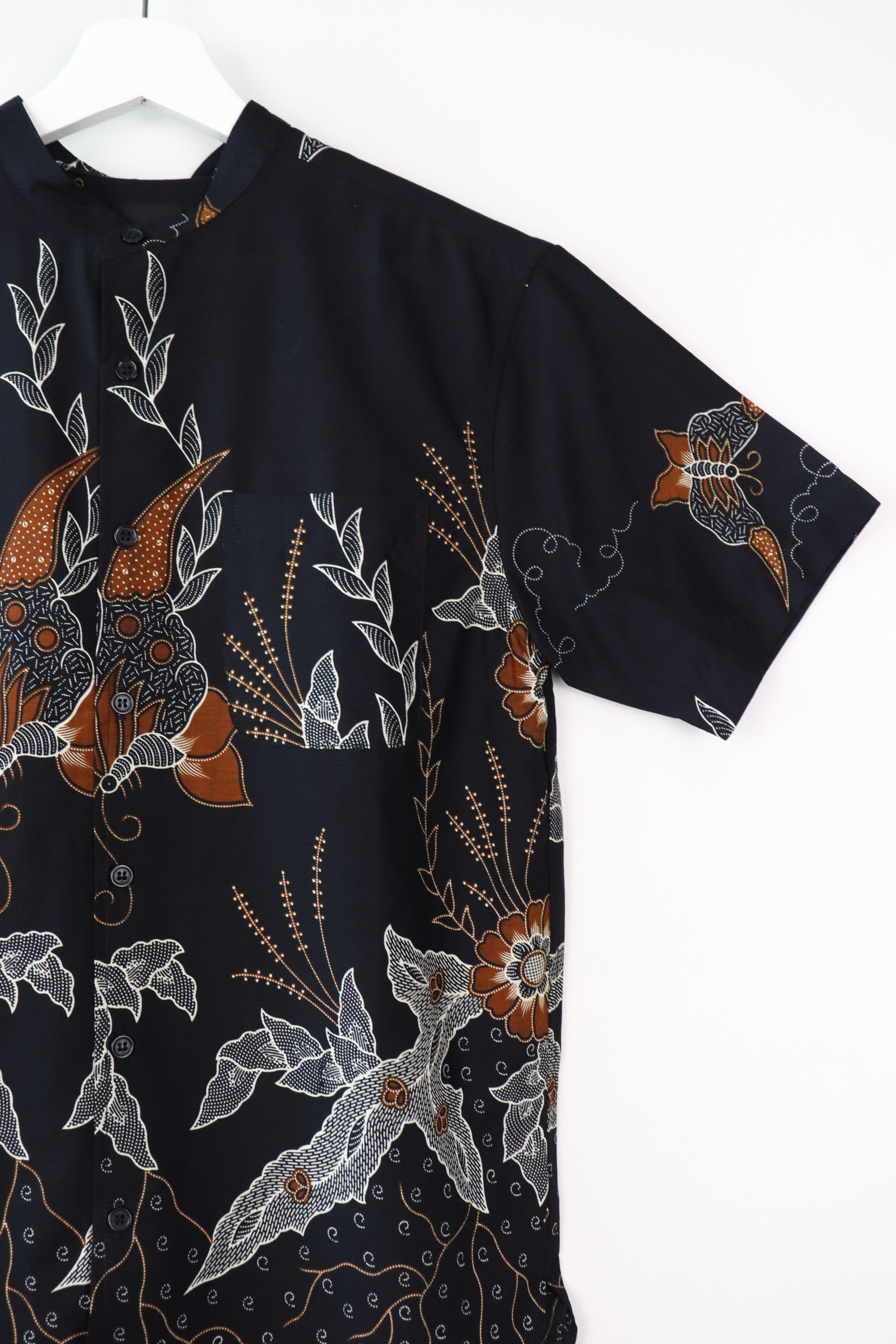 KANOEMEN Stand Collar Batik Shirt - Spritz (S)