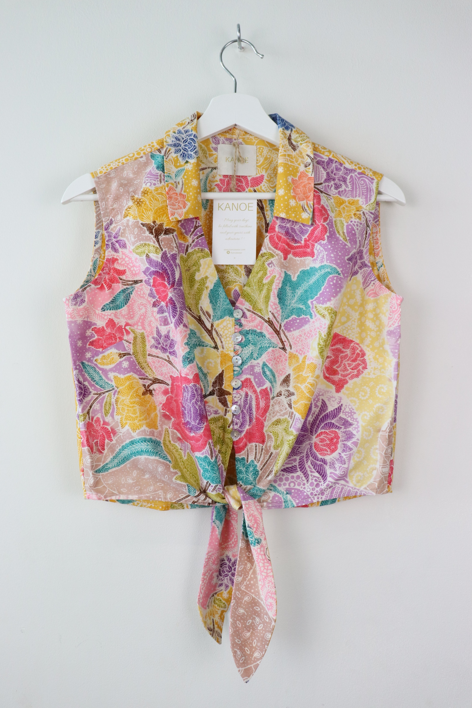Candy Sleeveless Vintage Top - Gemma ( Handstamped Batik )