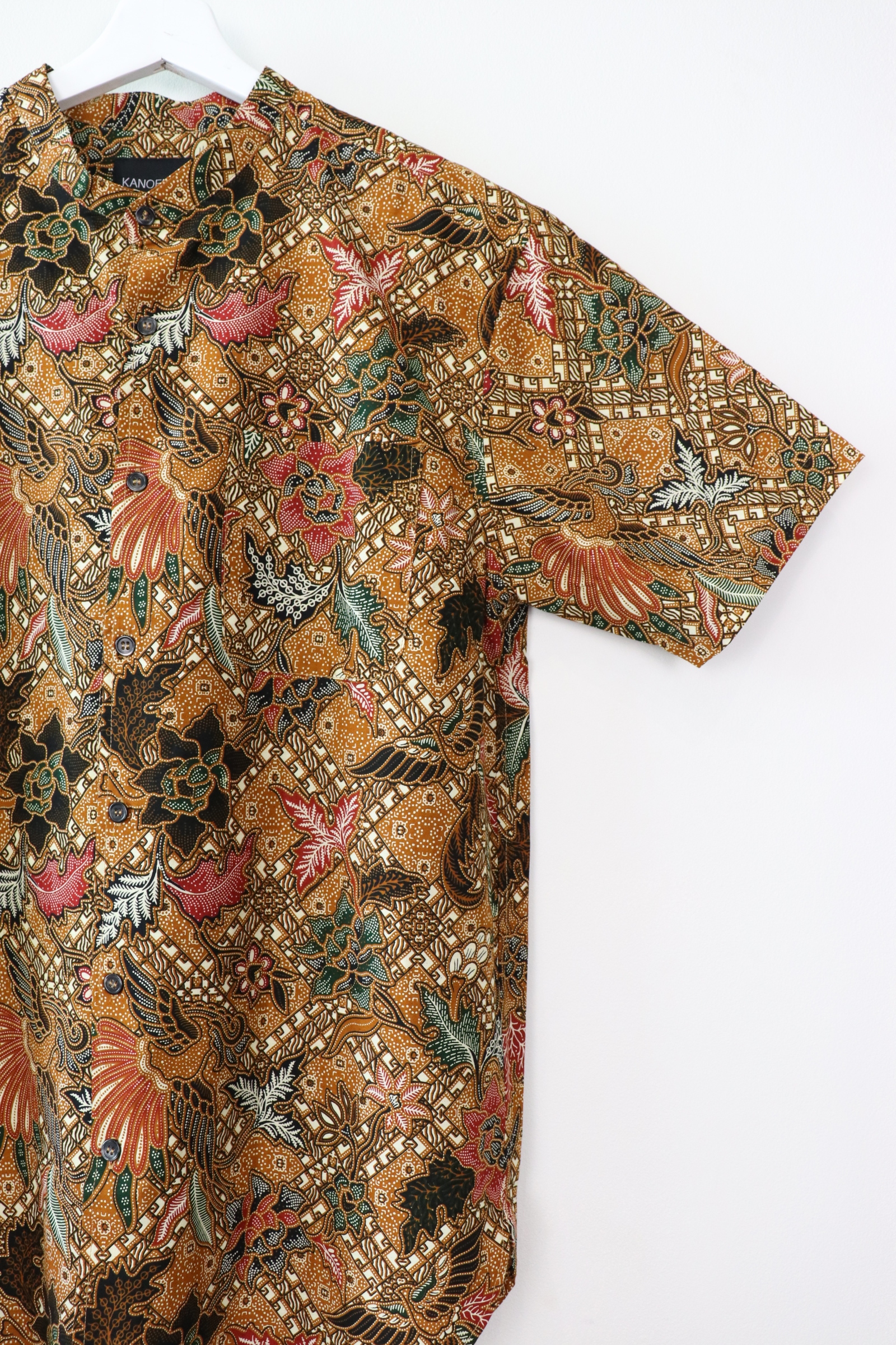 KANOEMEN Stand Collar Batik Shirt -  Nolet (L)