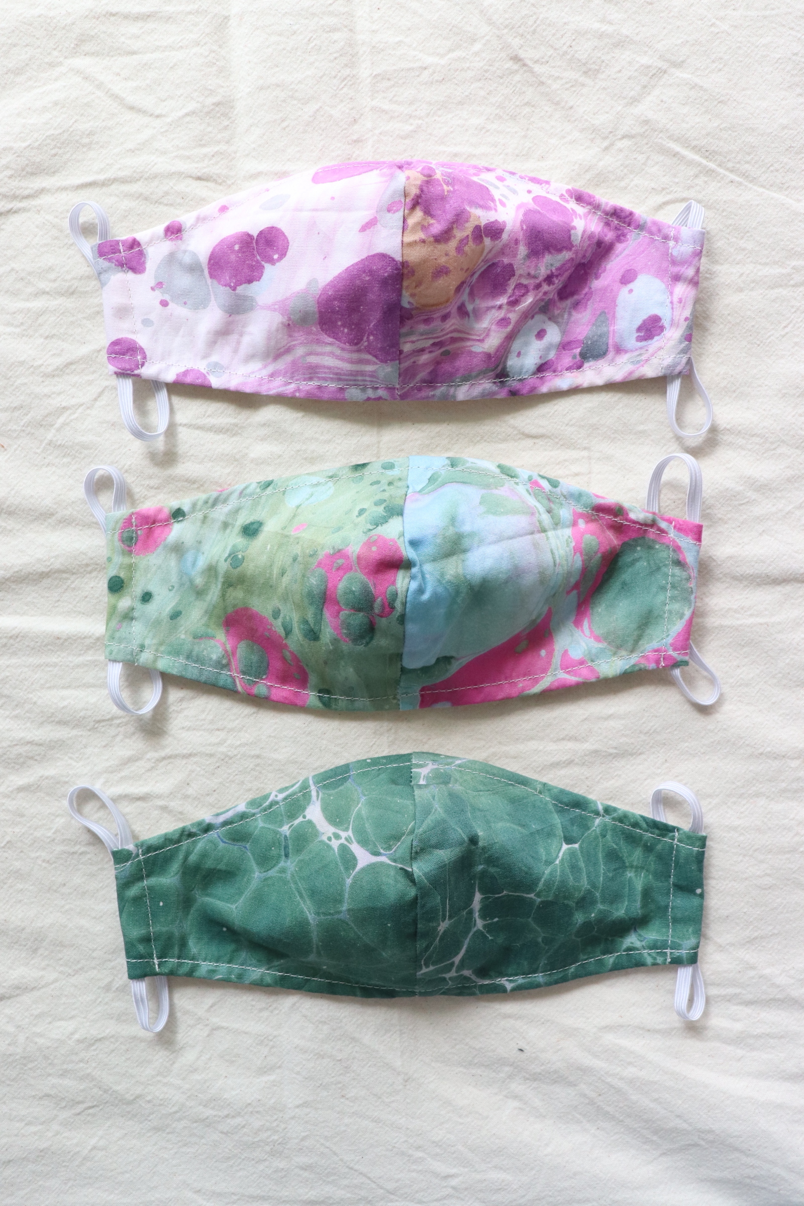 HandMarbled Batik Mask - Katy (S)