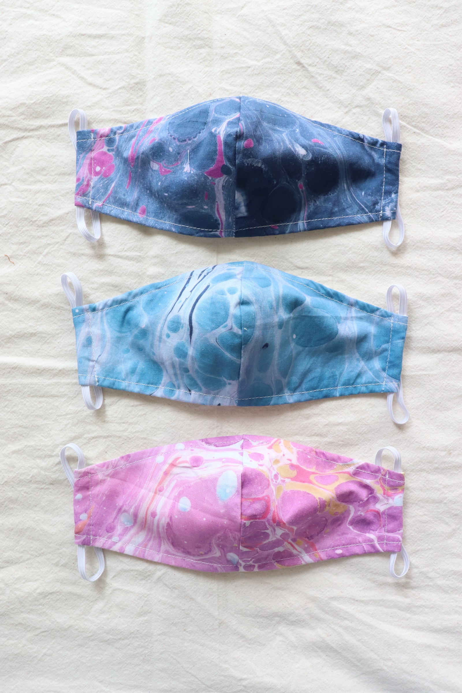 HandMarbled Batik Mask - Adele (S)
