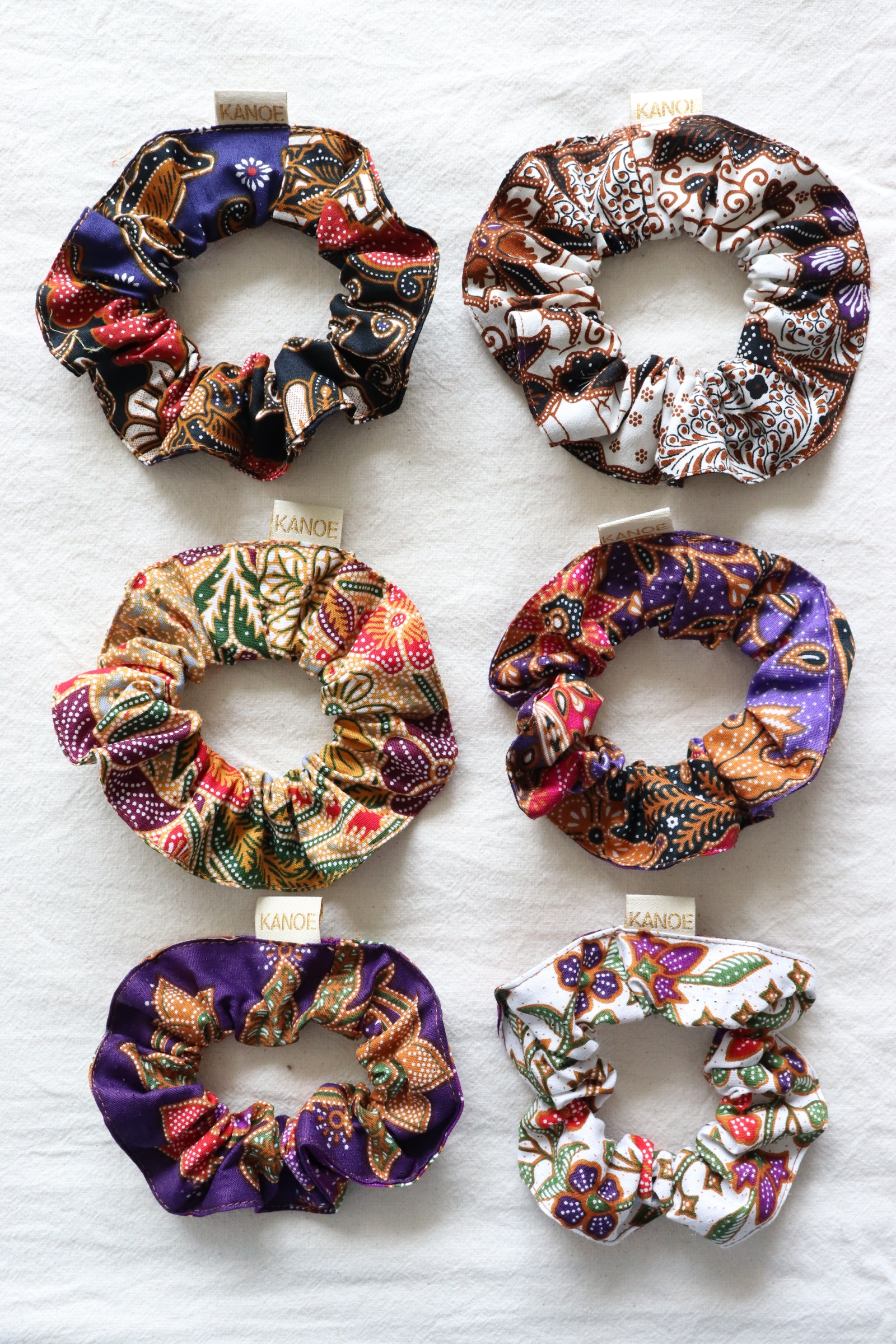 Batik Scrunchies [Set of 6] - Blueberry