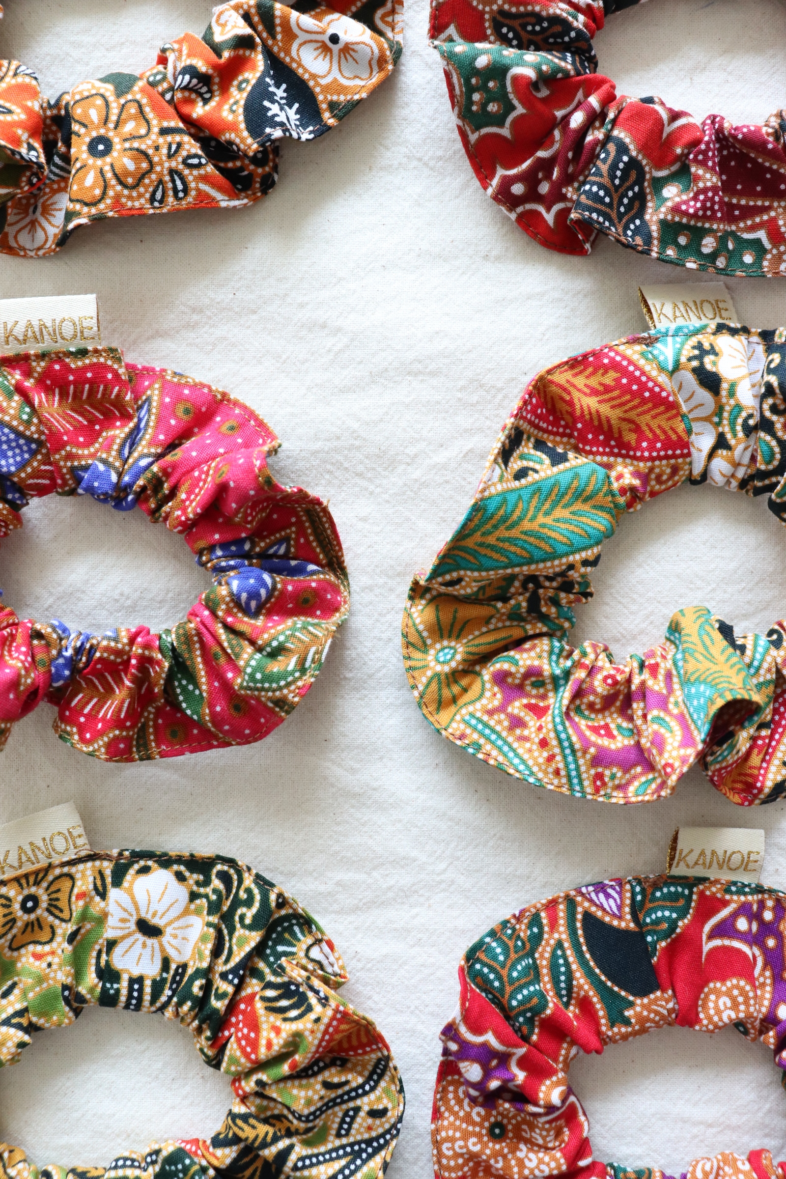 Batik Scrunchies [Set of 6] - Vanila Bean