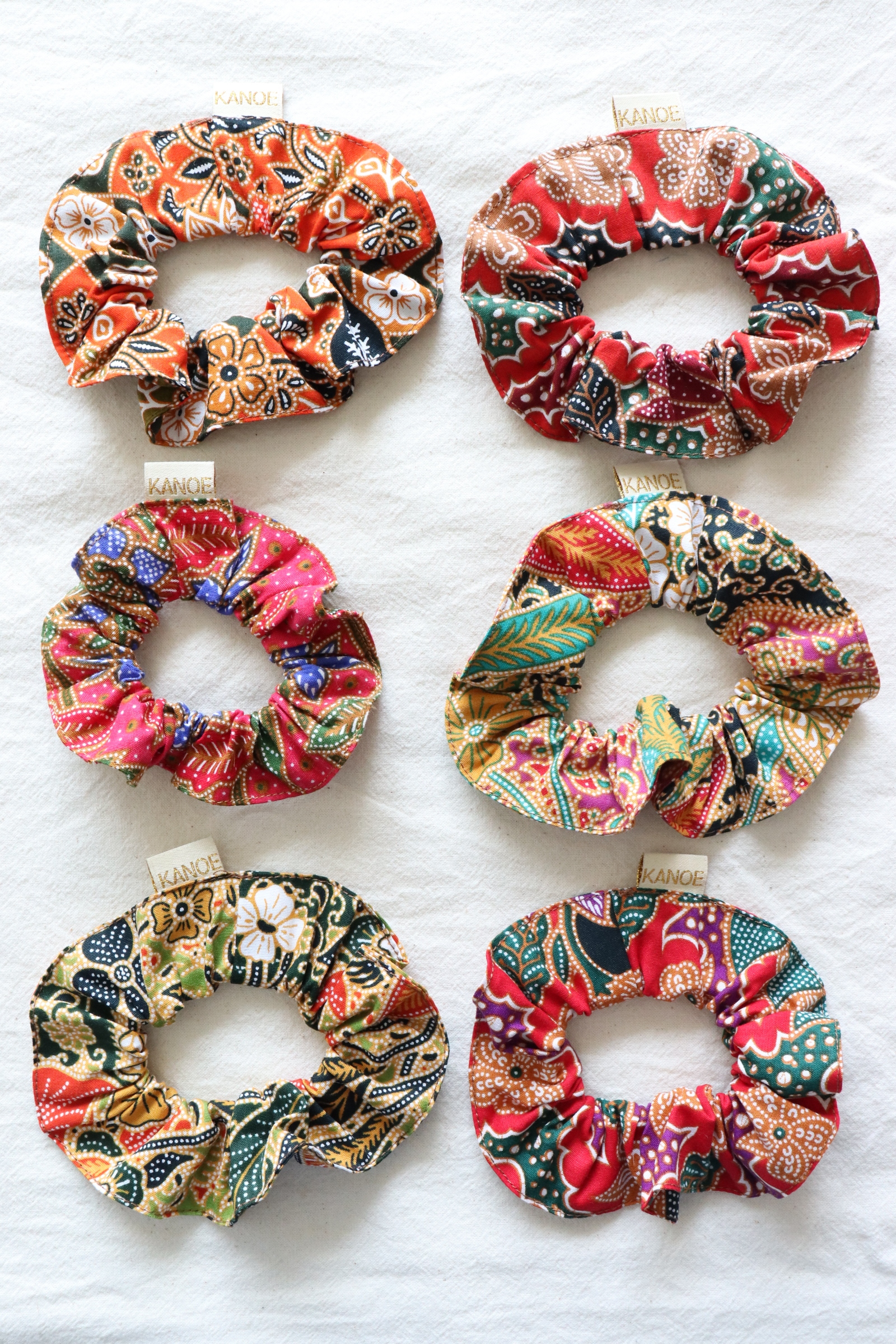 Batik Scrunchies [Set of 6] - Vanila Bean