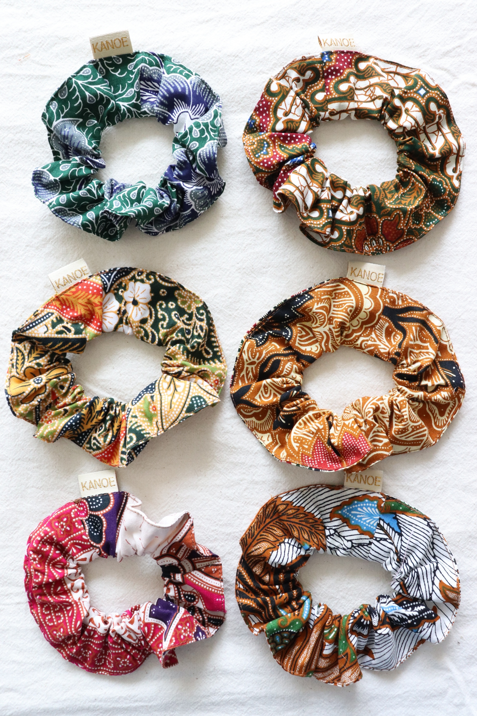 Batik Scrunchies [Set of 6] - Forest Glam