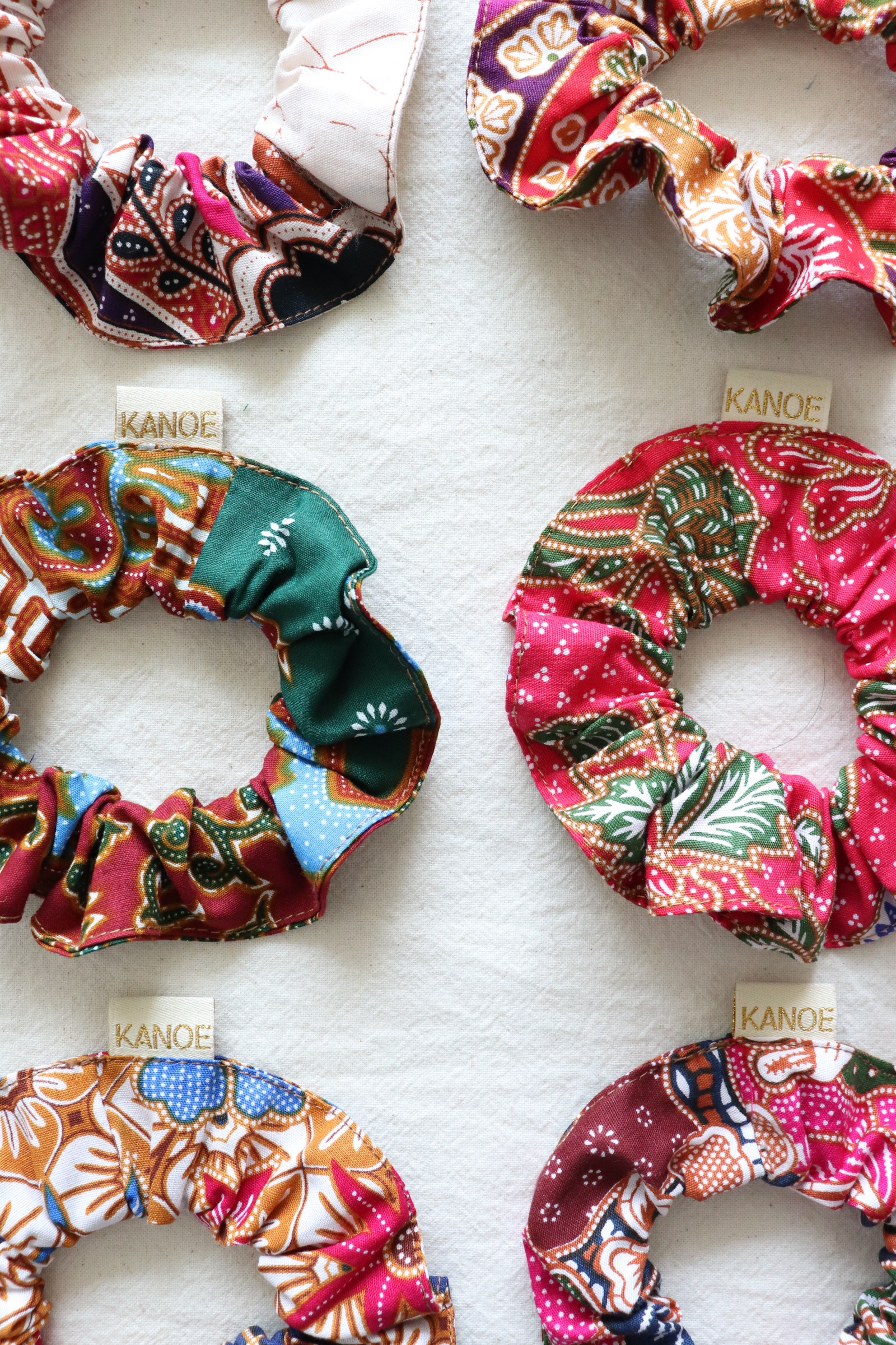 Batik Scrunchies [Set of 6] - Berry Spears
