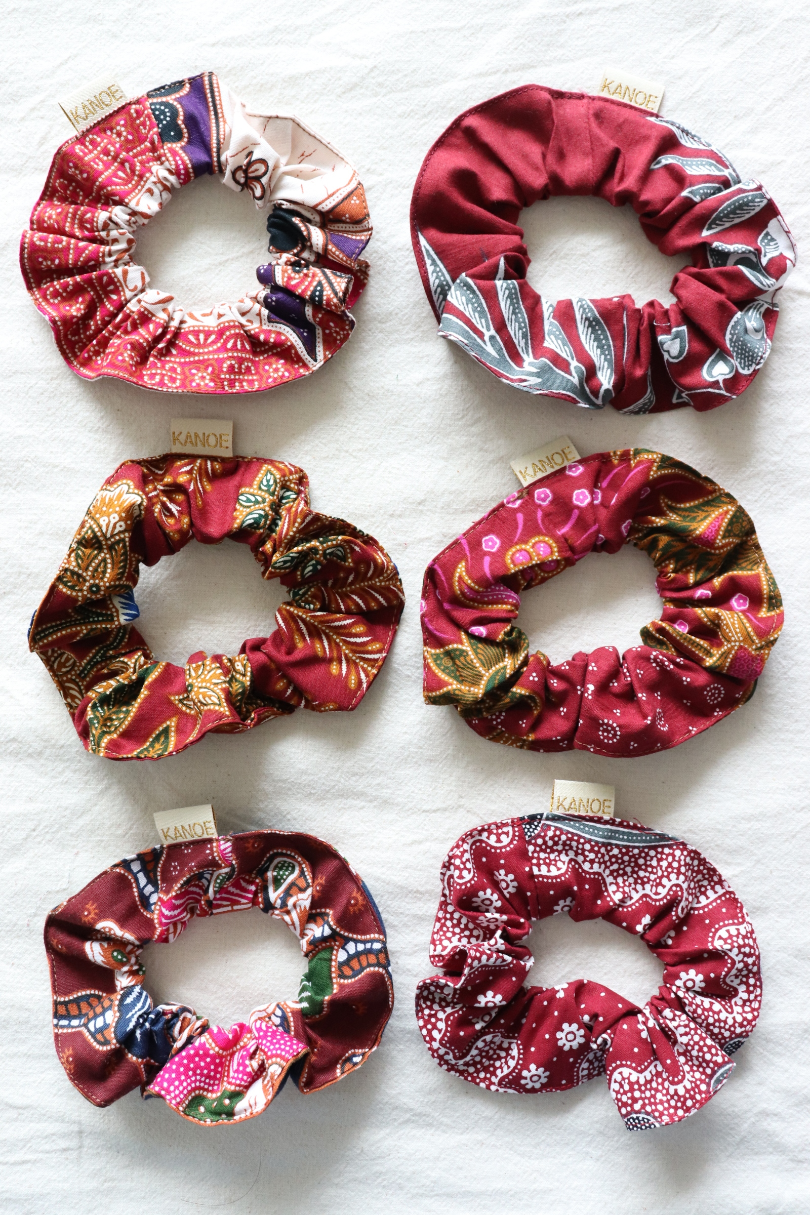 Batik Scrunchies [Set of 6] - Apple Pie