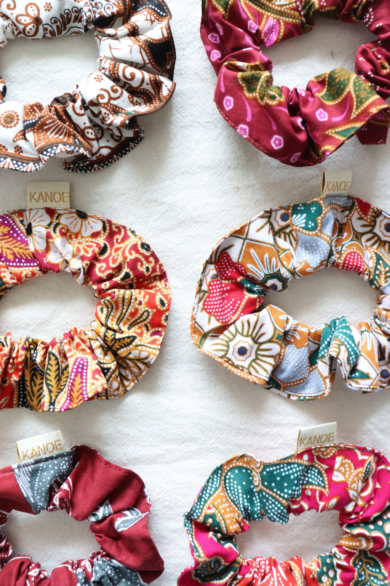 Batik Scrunchies [Set of 6] - Caramel Apple