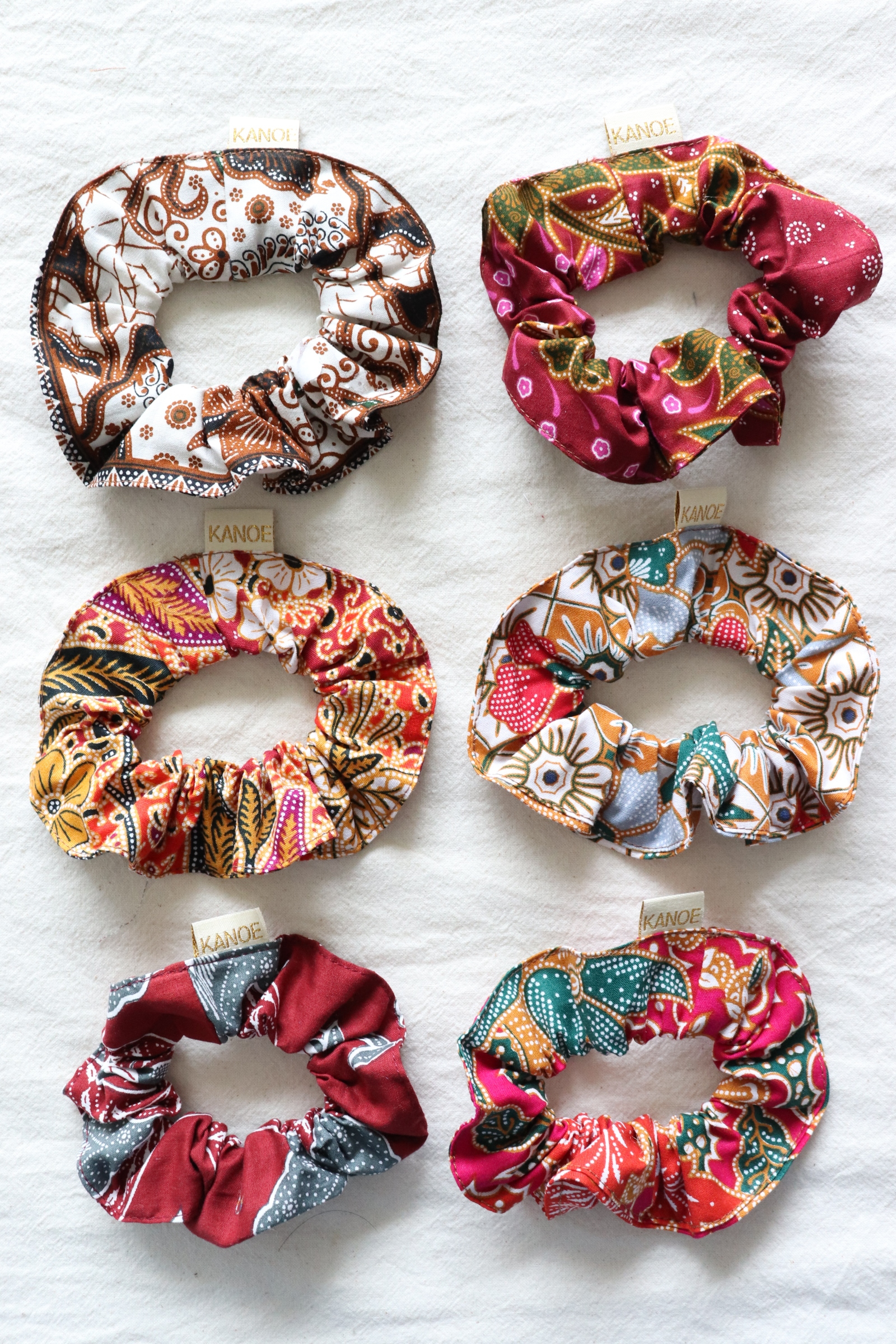 Batik Scrunchies [Set of 6] - Caramel Apple