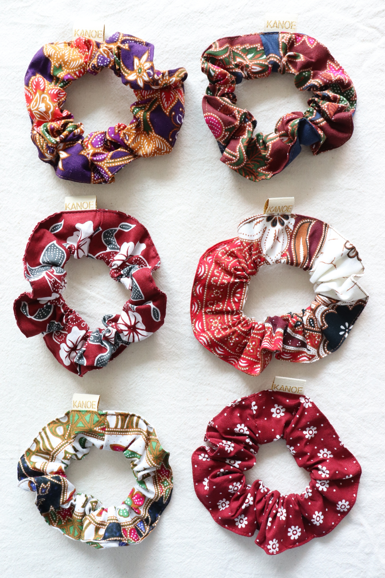 Batik Scrunchies [Set of 6] - Strawberry