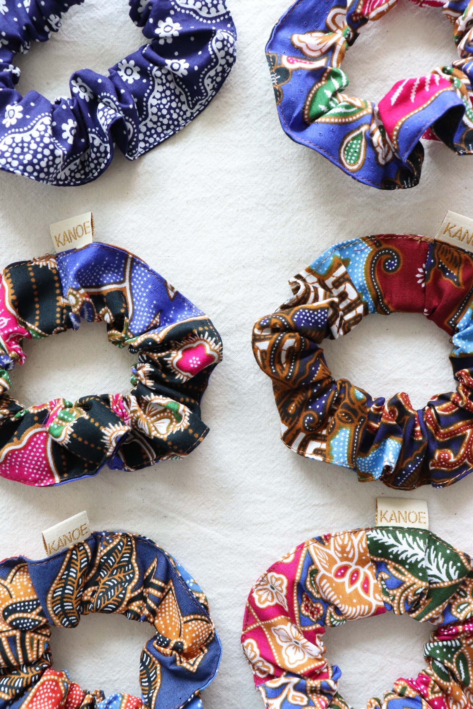 Batik Scrunchies [Set of 6] - Raspberry