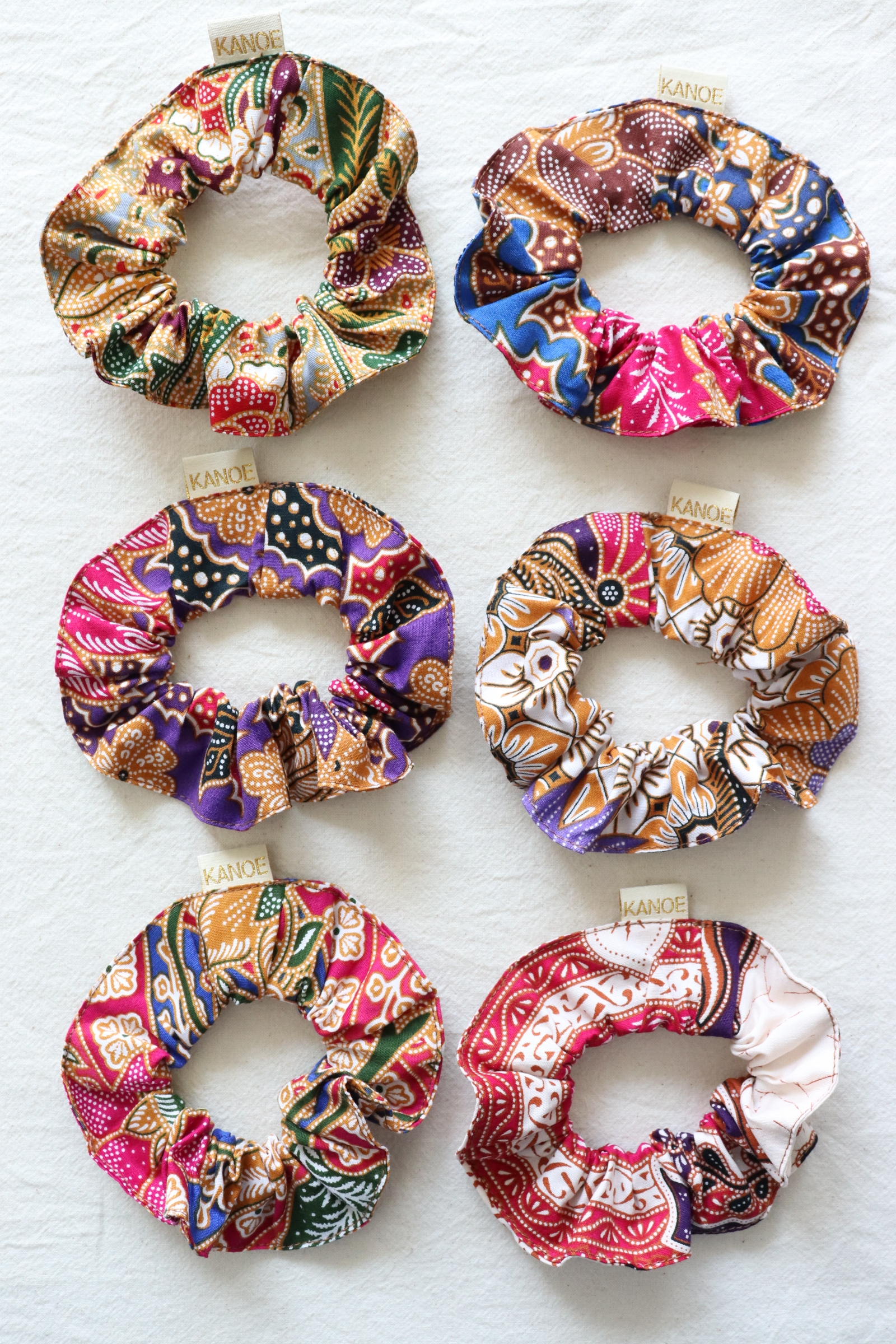 Batik Scrunchies [Set of 6] - Glazzy