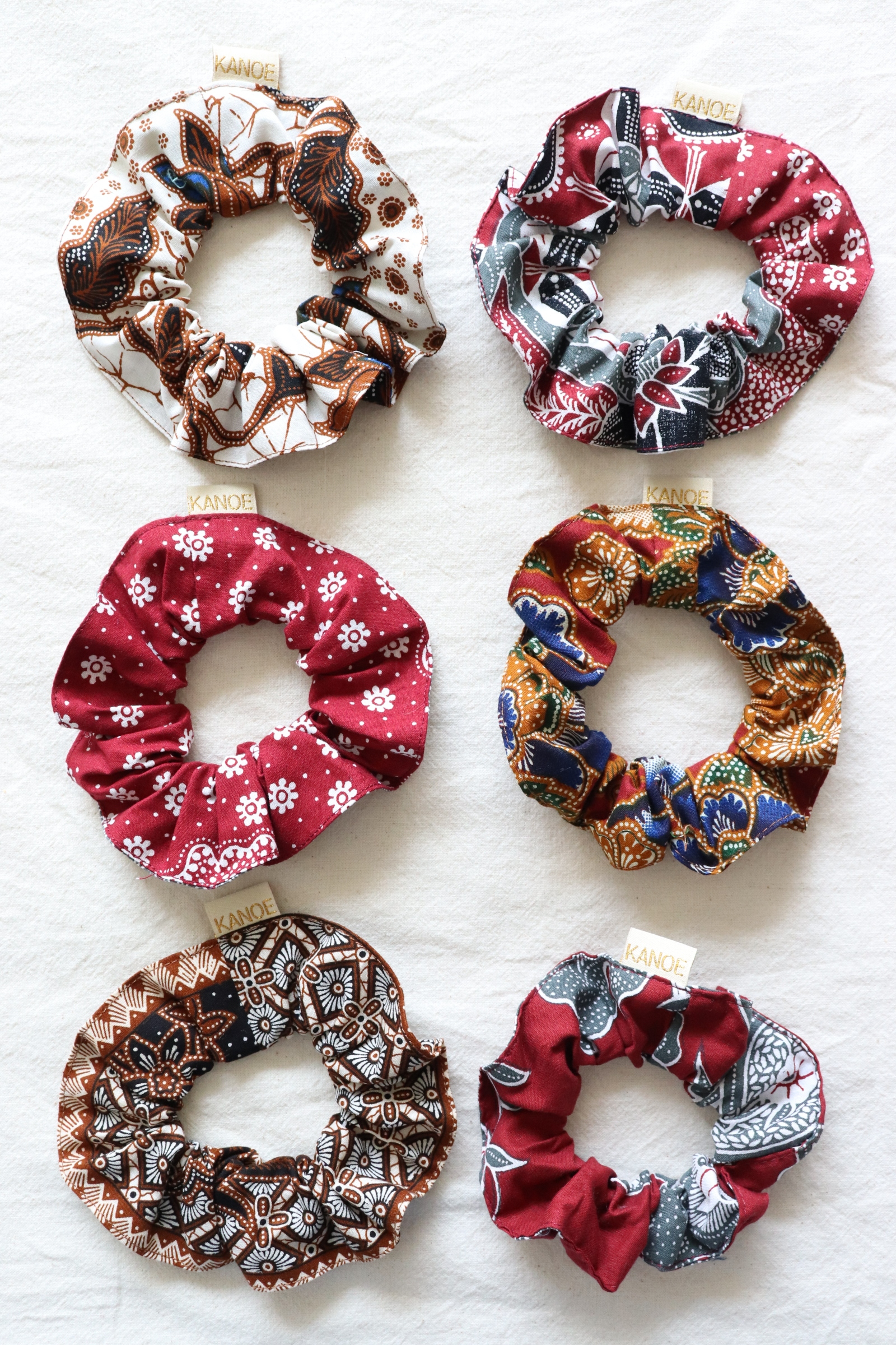 Batik Scrunchies [Set of 6] - Custard Kreme
