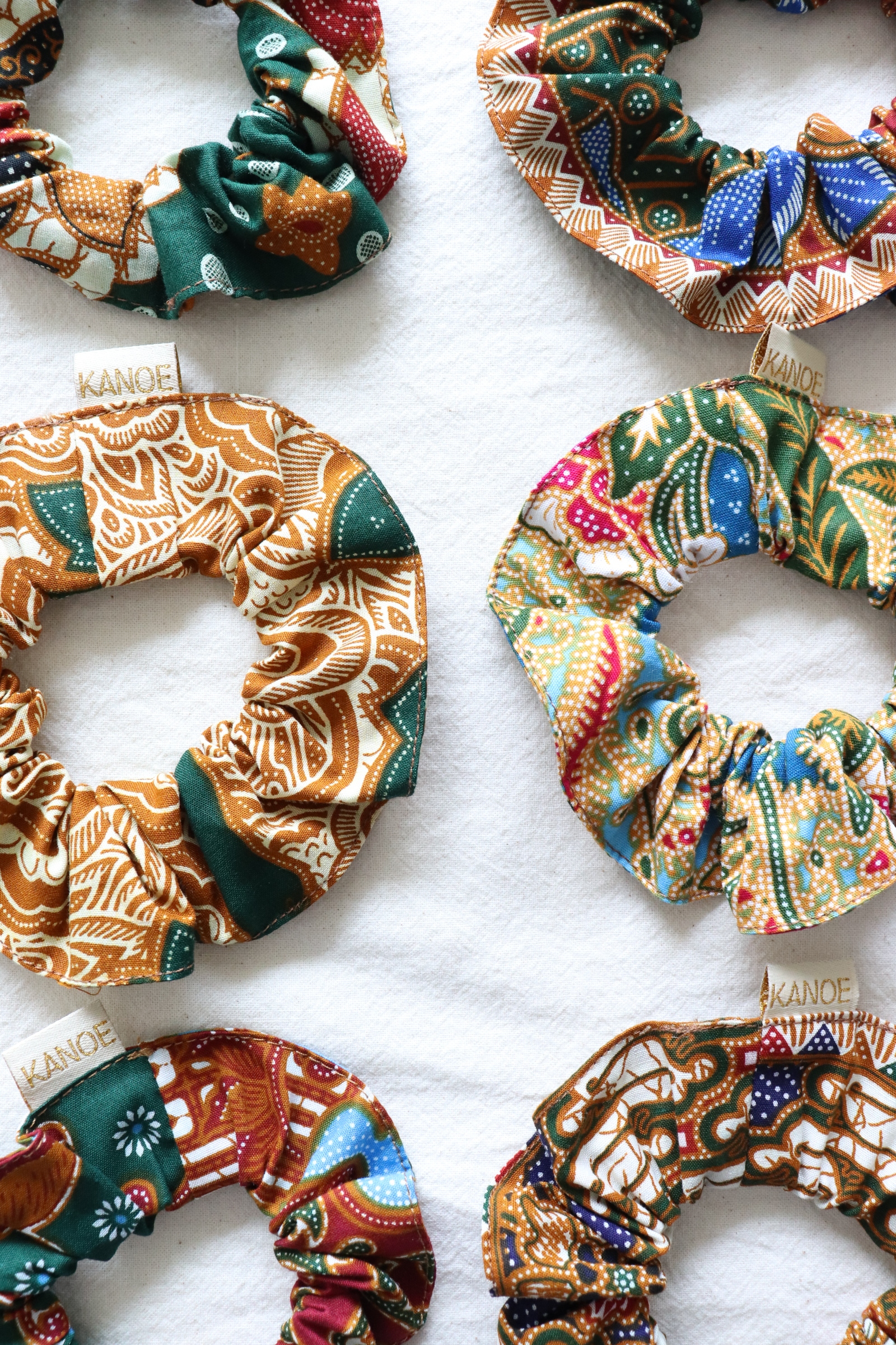 Batik Scrunchies [Set of 6] - Avo cado